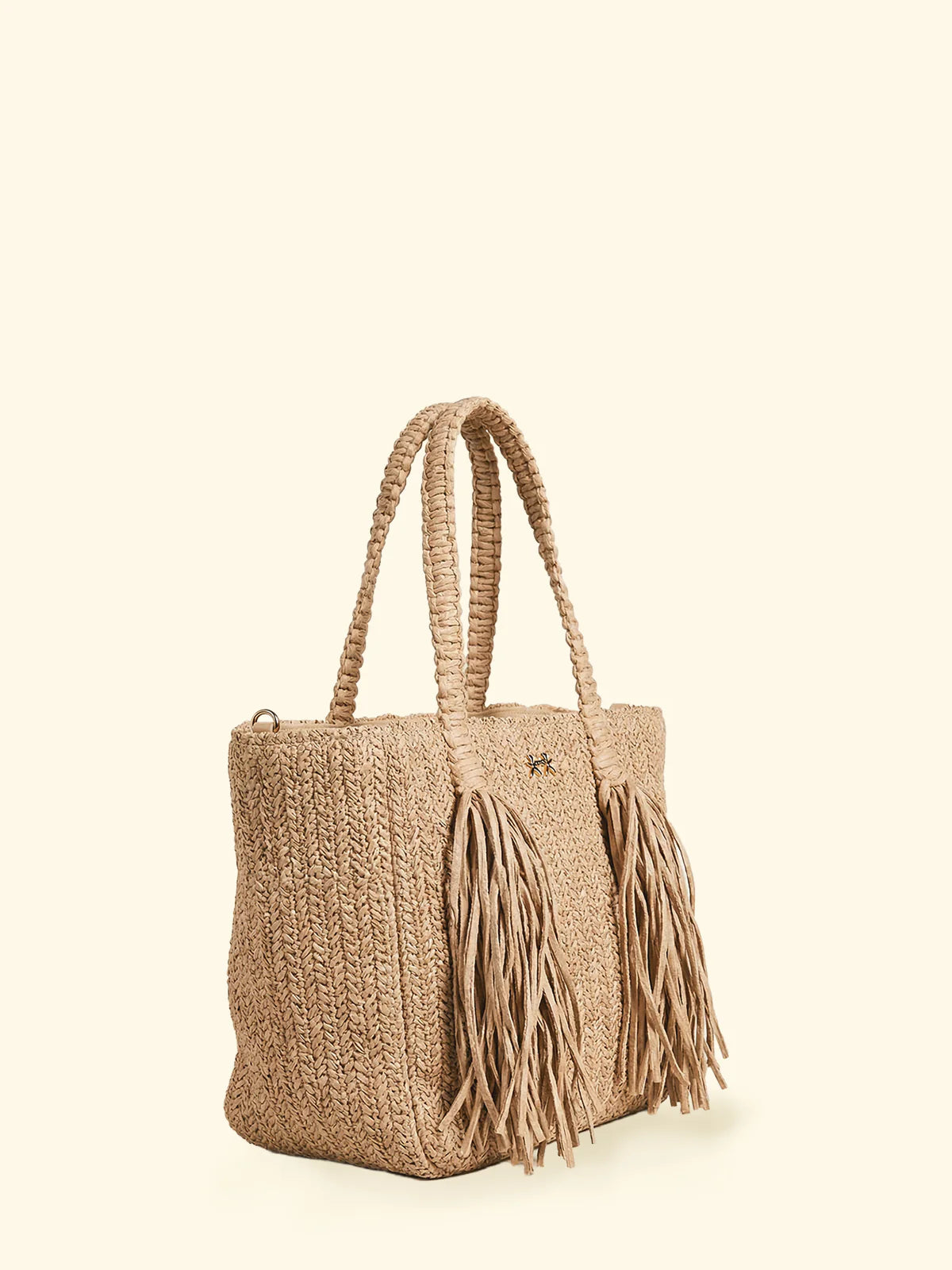 F**K - Borsa in paglia con frange donna