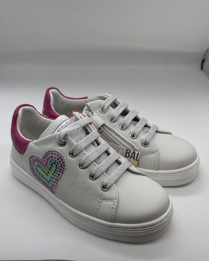 BALDUCCI - Sneakers bianca con strass