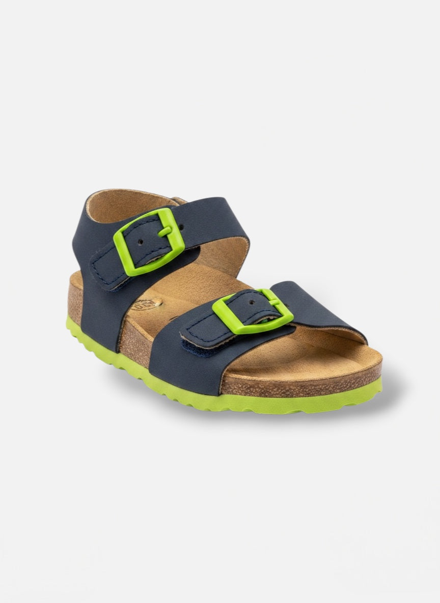 ASSO - Sandalo blu con fibbia fluo bambino