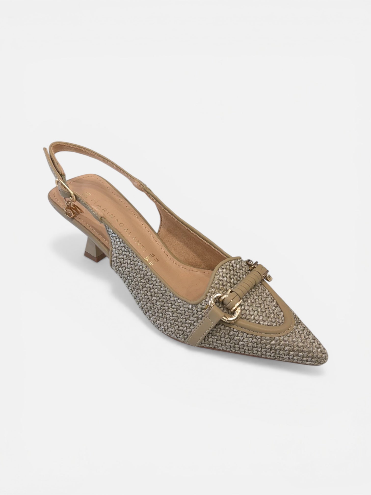 MARINA GALANTI - Scarpa con tacco basso e punta in raffia donna
