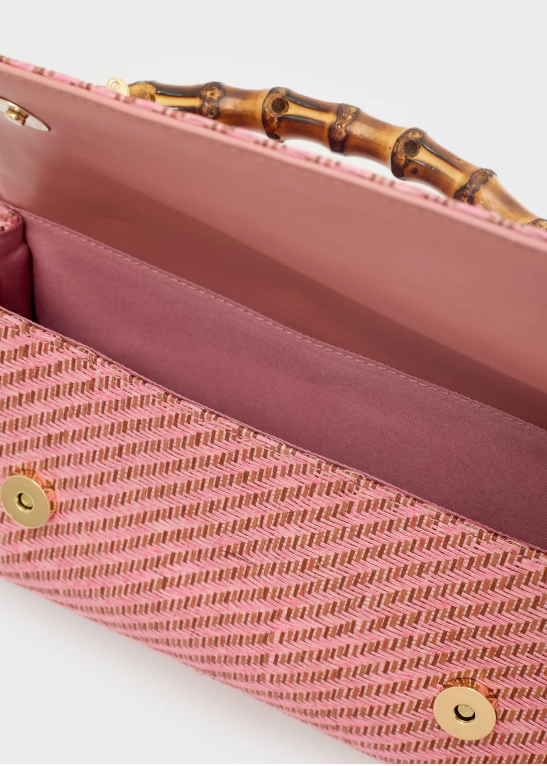 NALI - Borsa PALMA in paglia con manico in bamboo