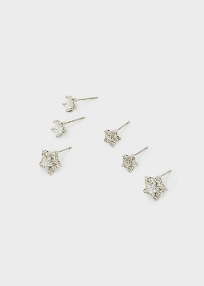 NALI - Orecchini stars con zirconi argento