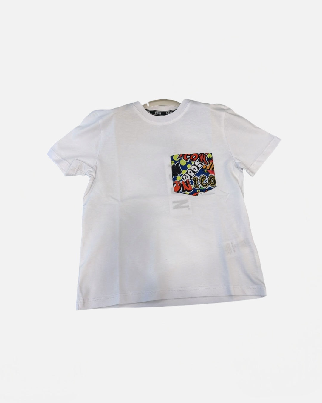 ICON - T-shirt con taschino e logo fantasia bambino
