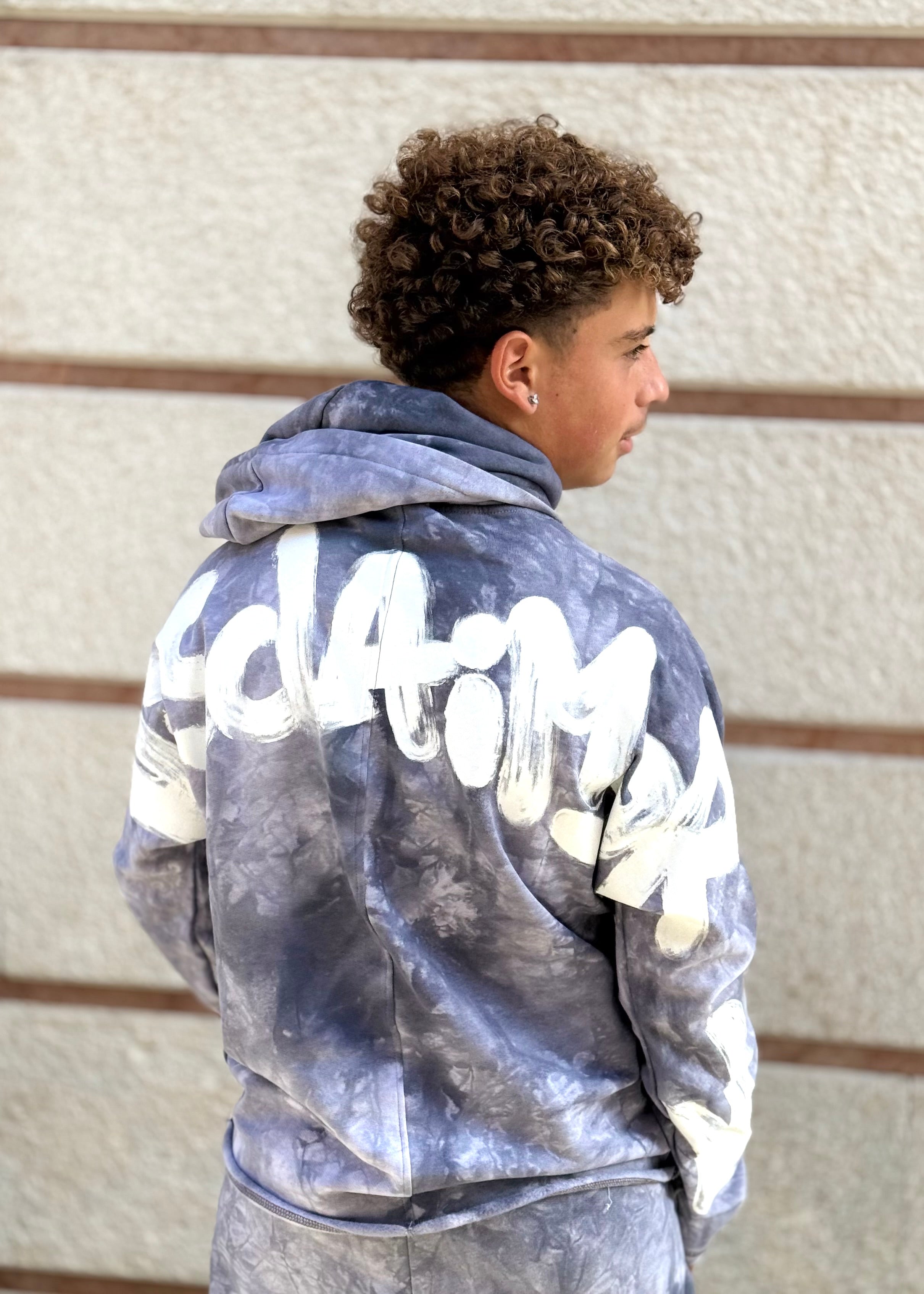 DISCLAIMER - Felpa tie dye con logo sul retro uomo