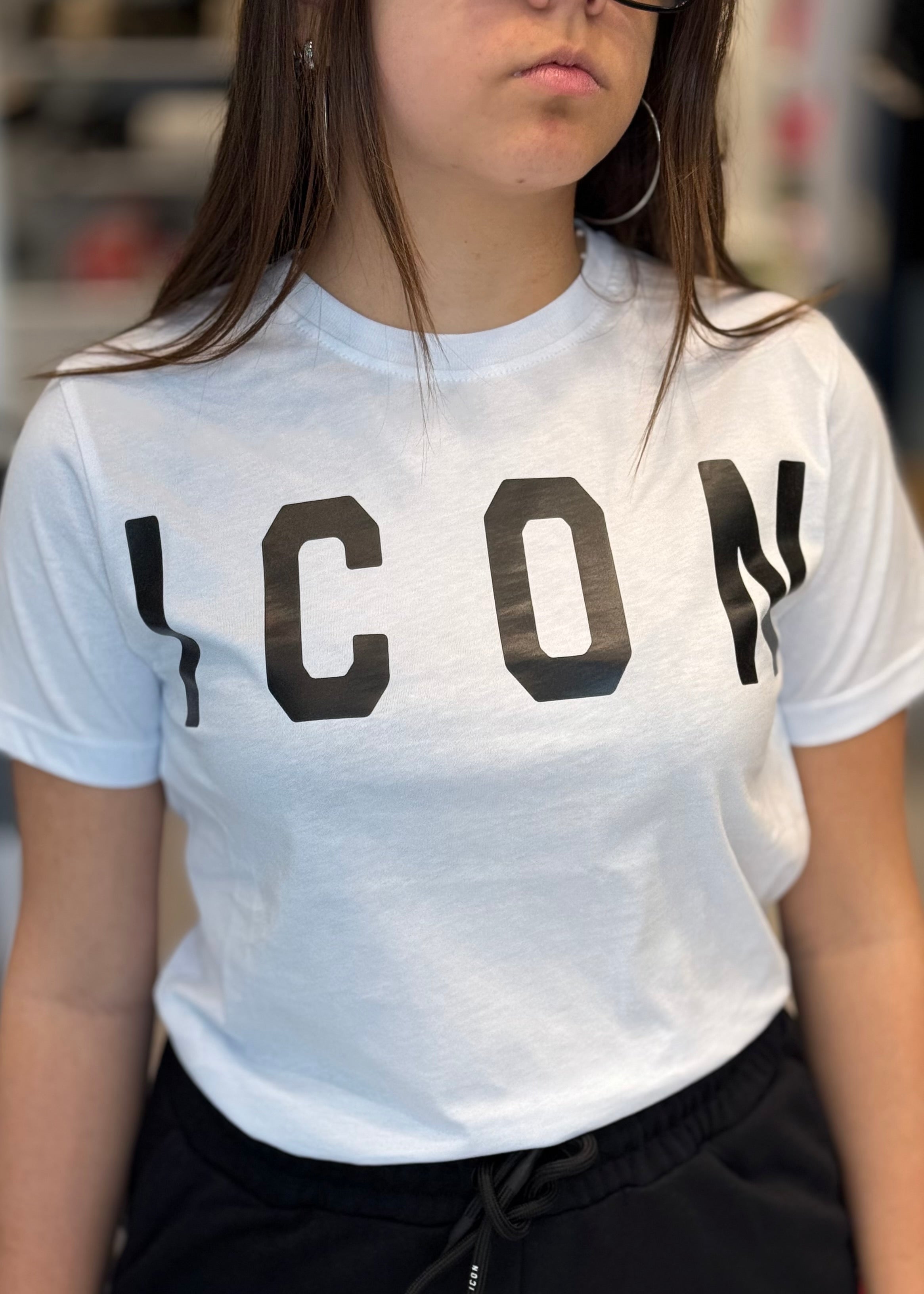 ICON - T-shirt con maxi logo donna