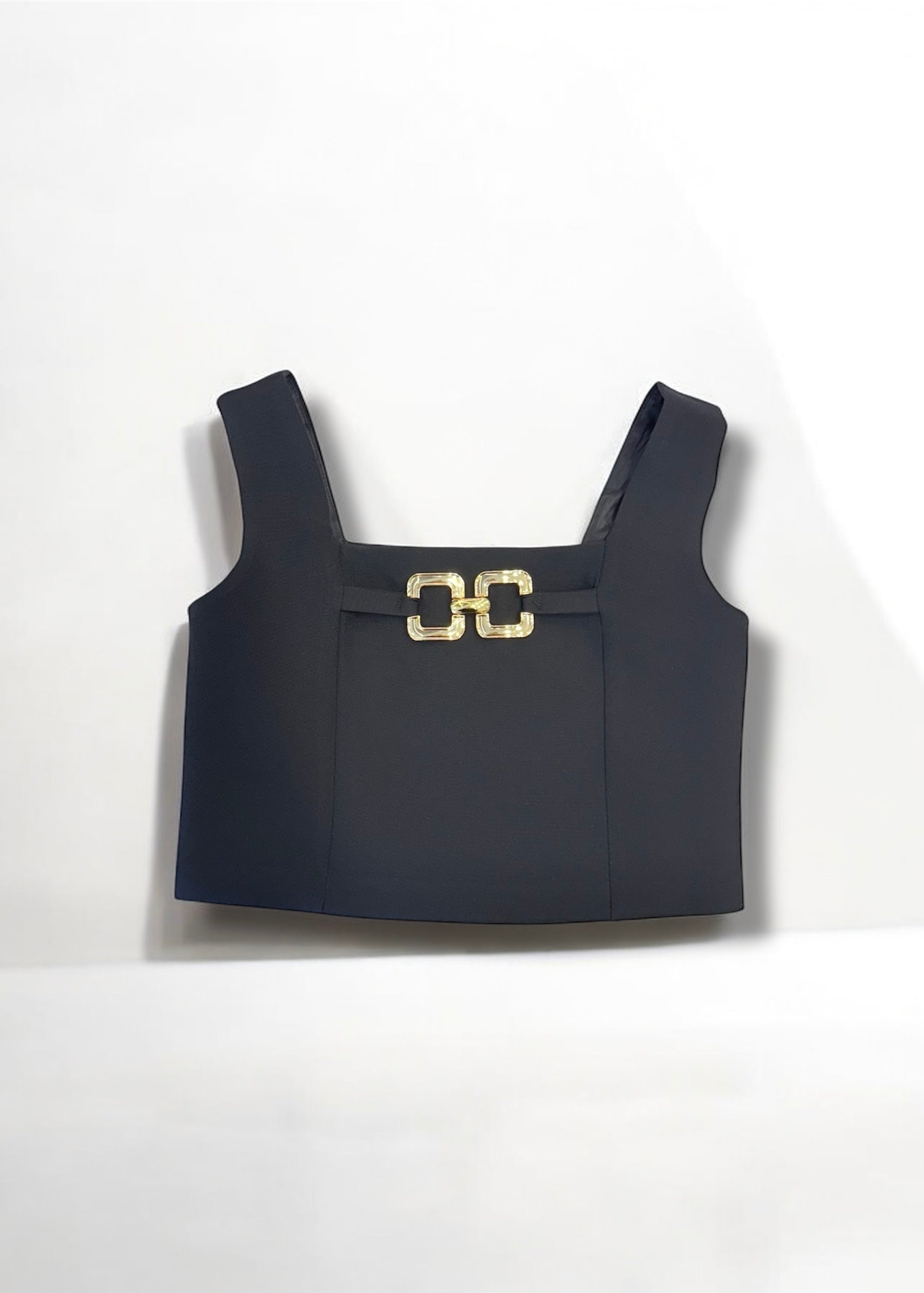 FUN FUN - Top nero con fibbia oro bambina