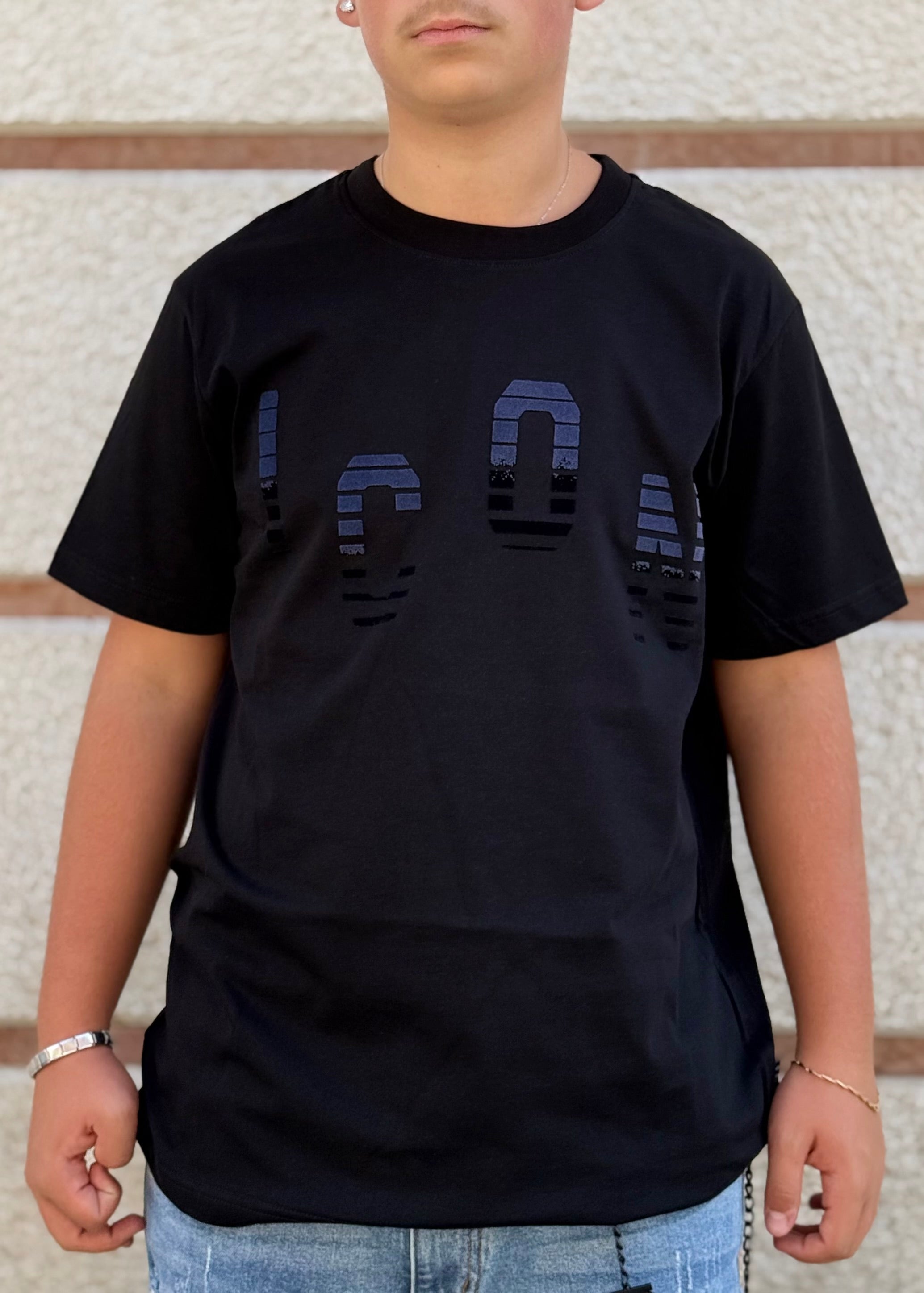 ICON - T-shirt con logo tono su tono uomo