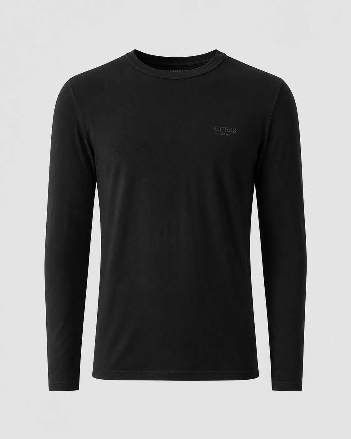GUESS - T-shirt manica lunga con logo gommato uomo