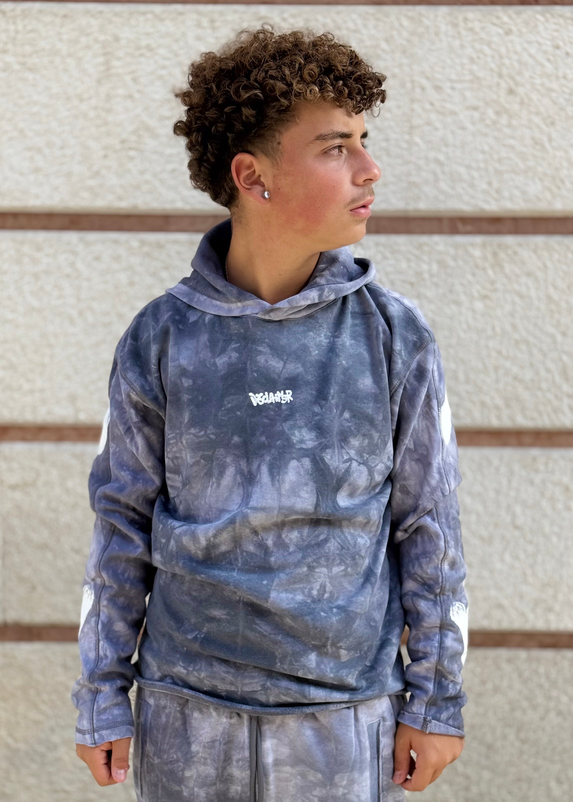 DISCLAIMER - Felpa tie dye con logo sul retro uomo