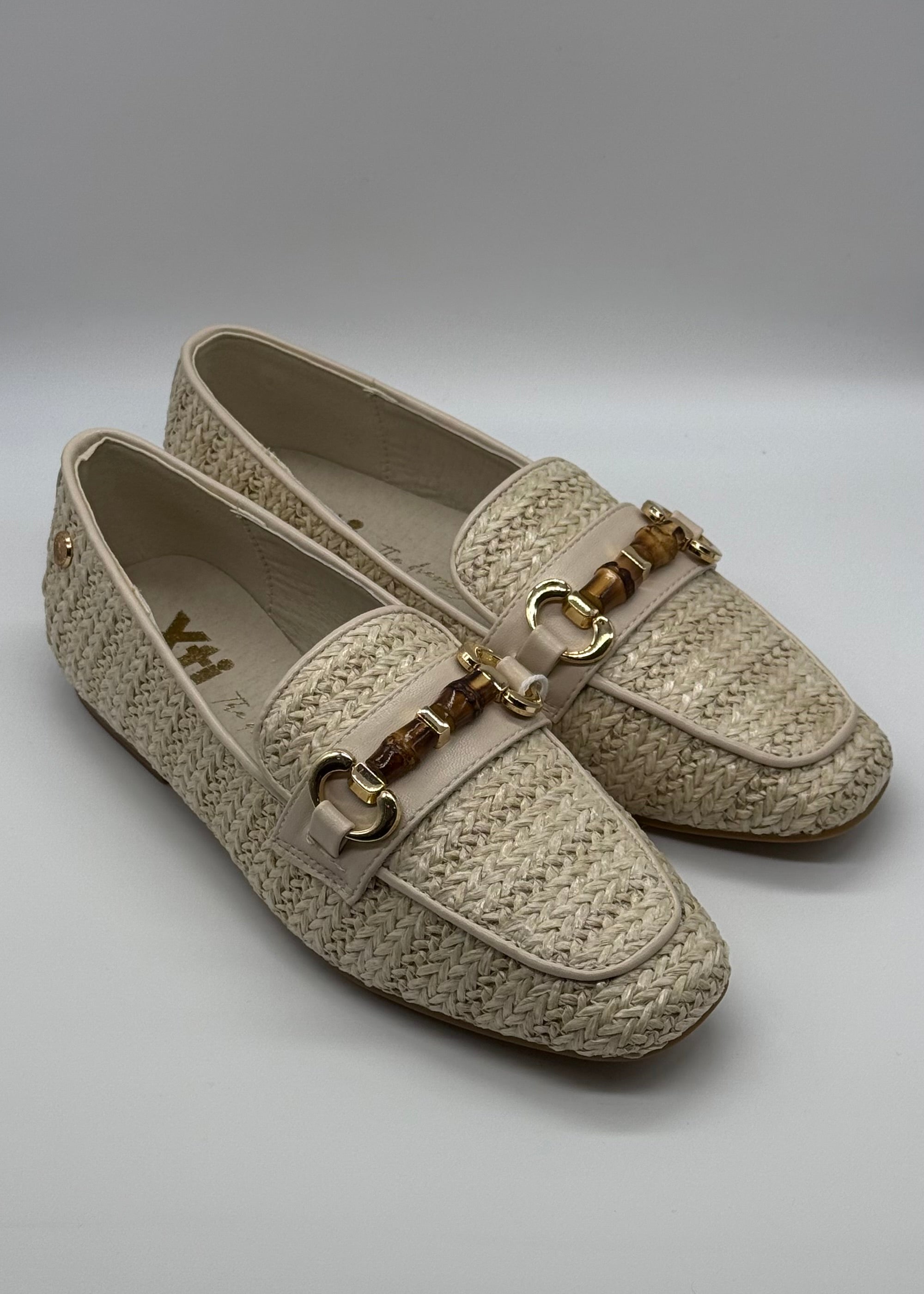 XTI - MEMORY FOAM - Mocassino beige in rafia con applicazione donna
