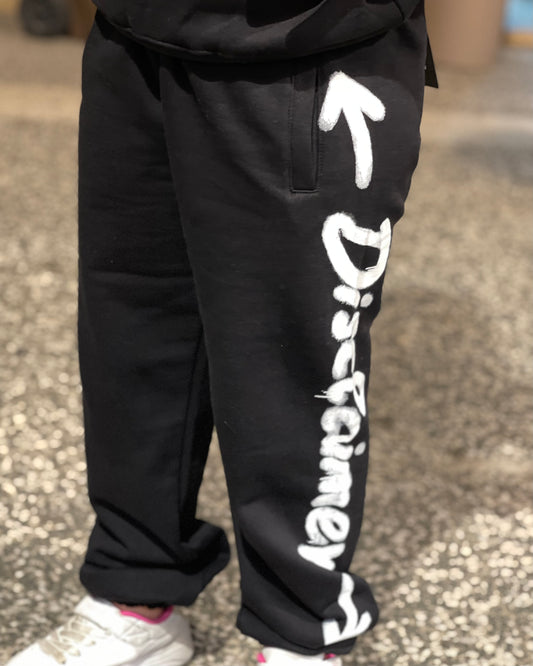 DISCLAIMER - Pantalone nero con logo bianco spray bambina