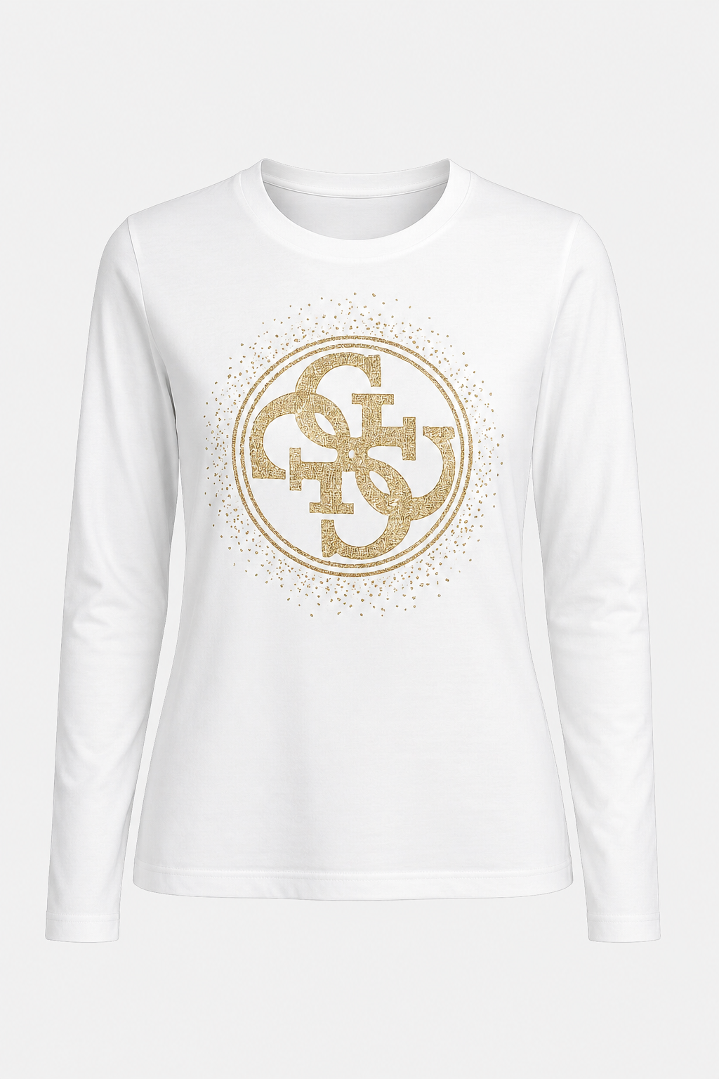 GUESS - T-shirt manica lunga con logo 4G in strass donna