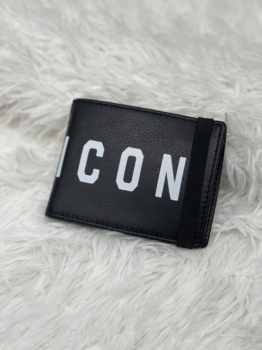 ICON - Portafoglio nero con logo bianco
