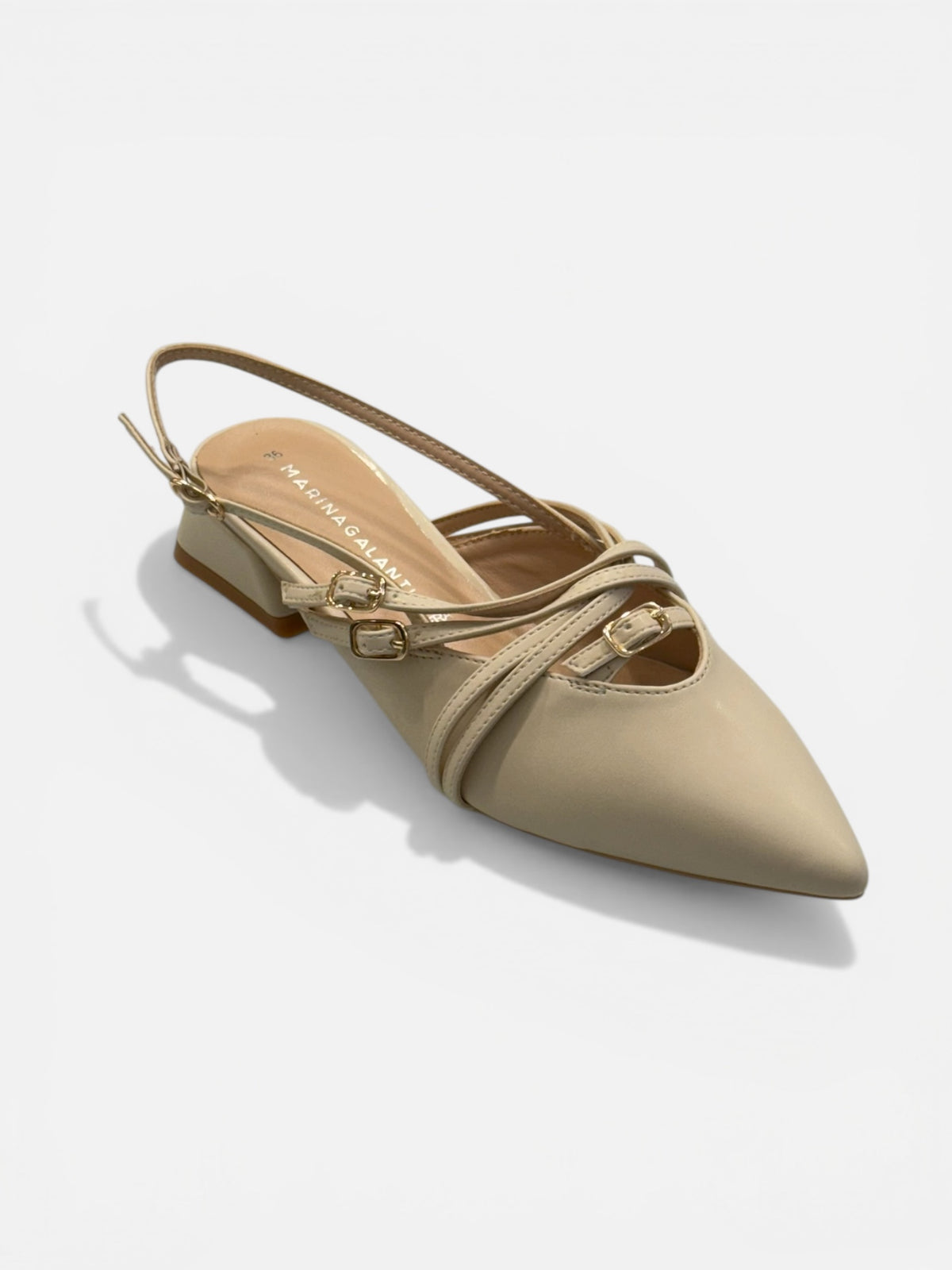 MARINA GALANTI - Ballerina beige a punta con fibbia  donna