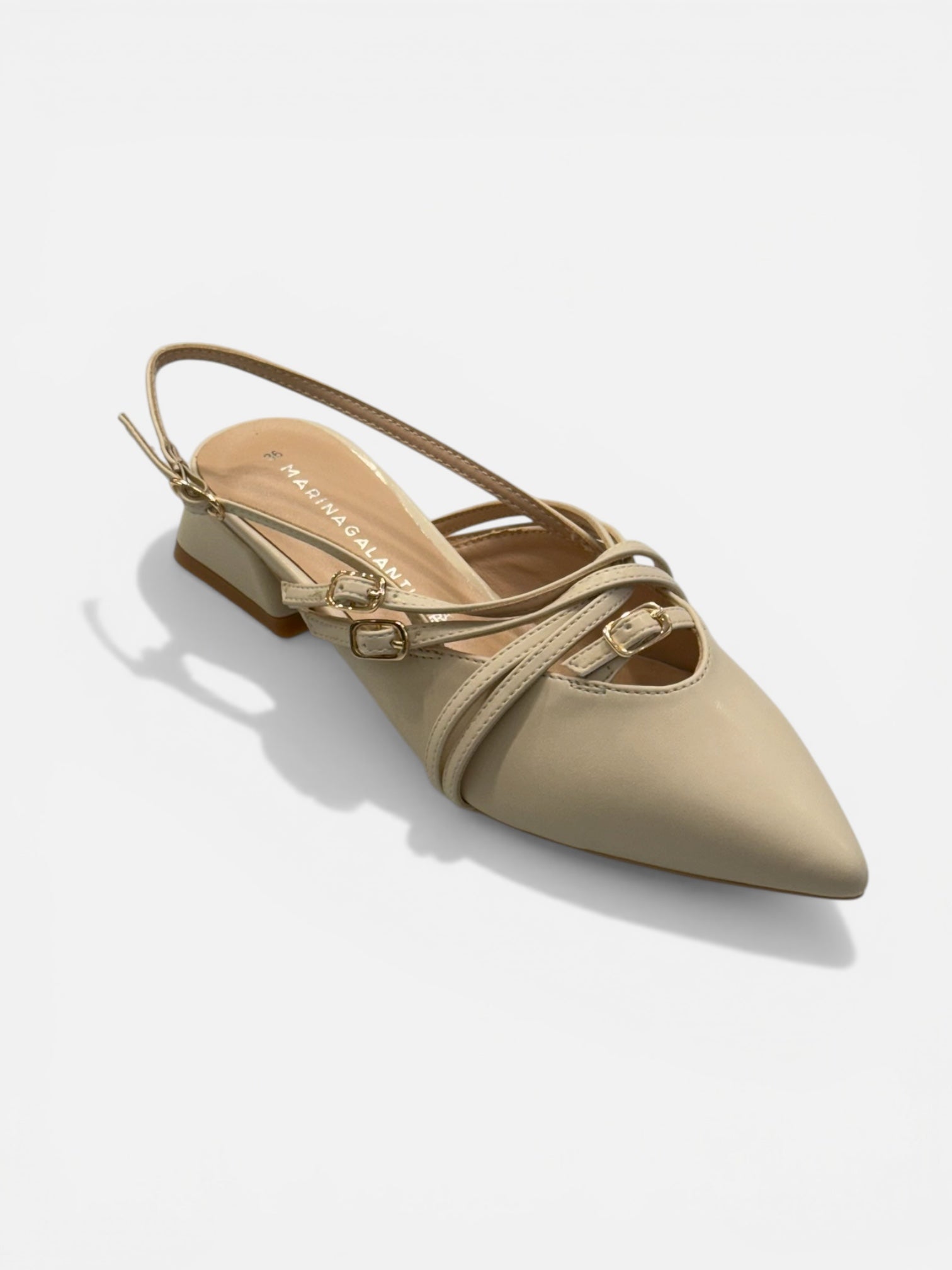 MARINA GALANTI - Ballerina beige a punta con fibbia  donna