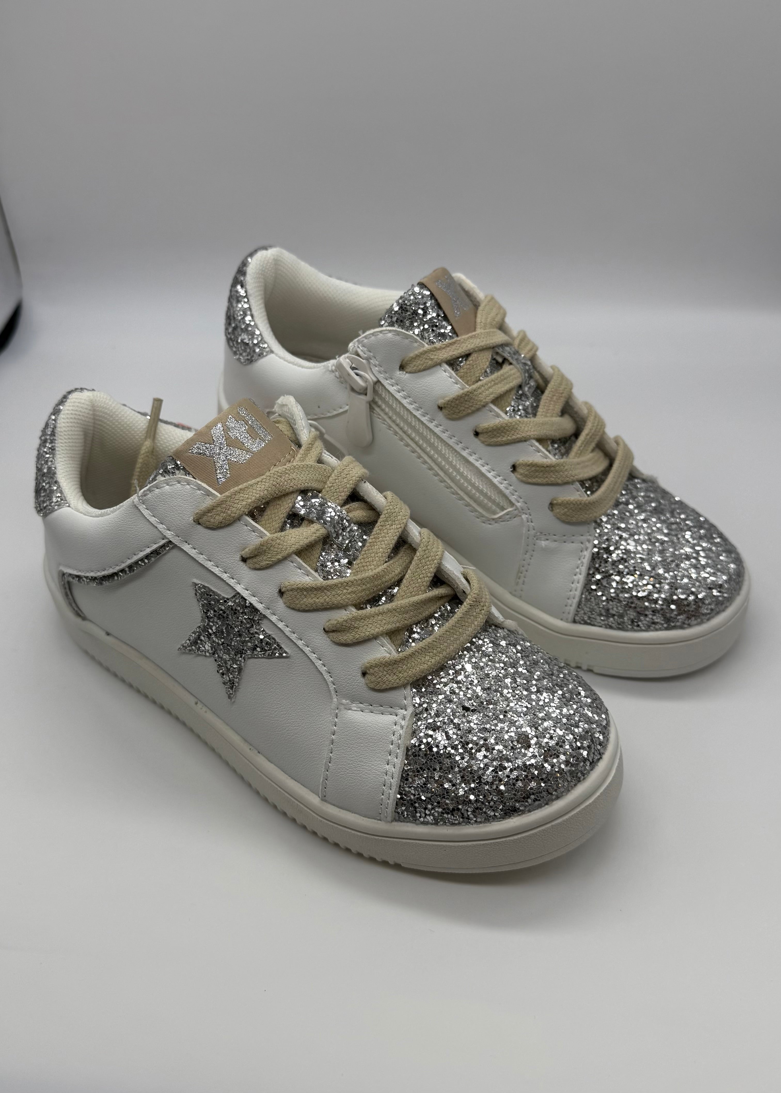 XTI - MEMORY FOAM - Sneakers bianca con glitter argento bambina