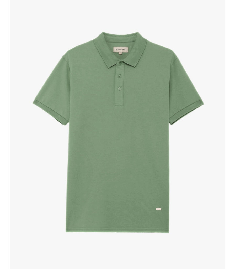 GIANNI LUPO - Polo salvia in cotone piquet uomo