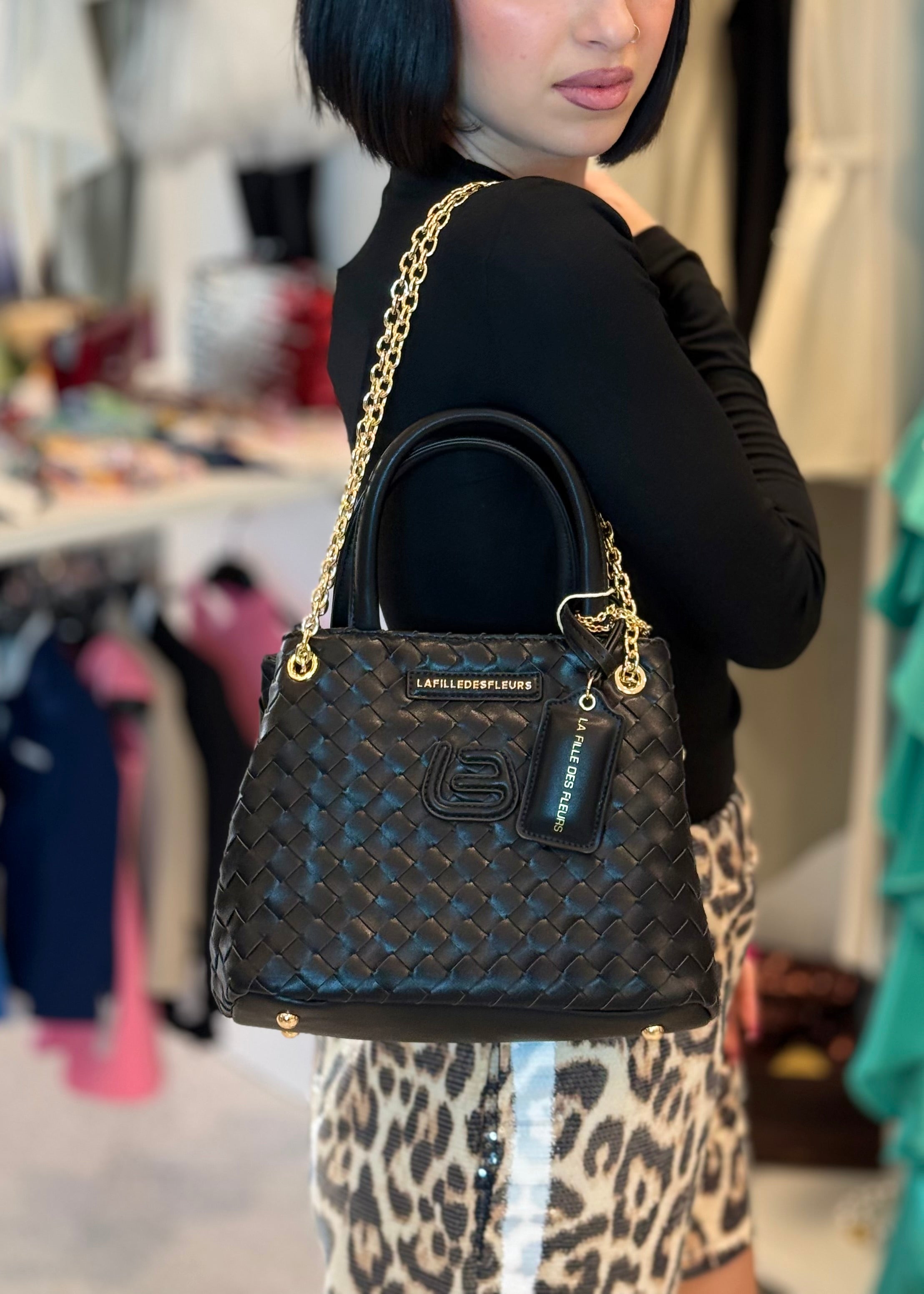LA FILLE DES FLEURS - Borsa Emilia squared Woven