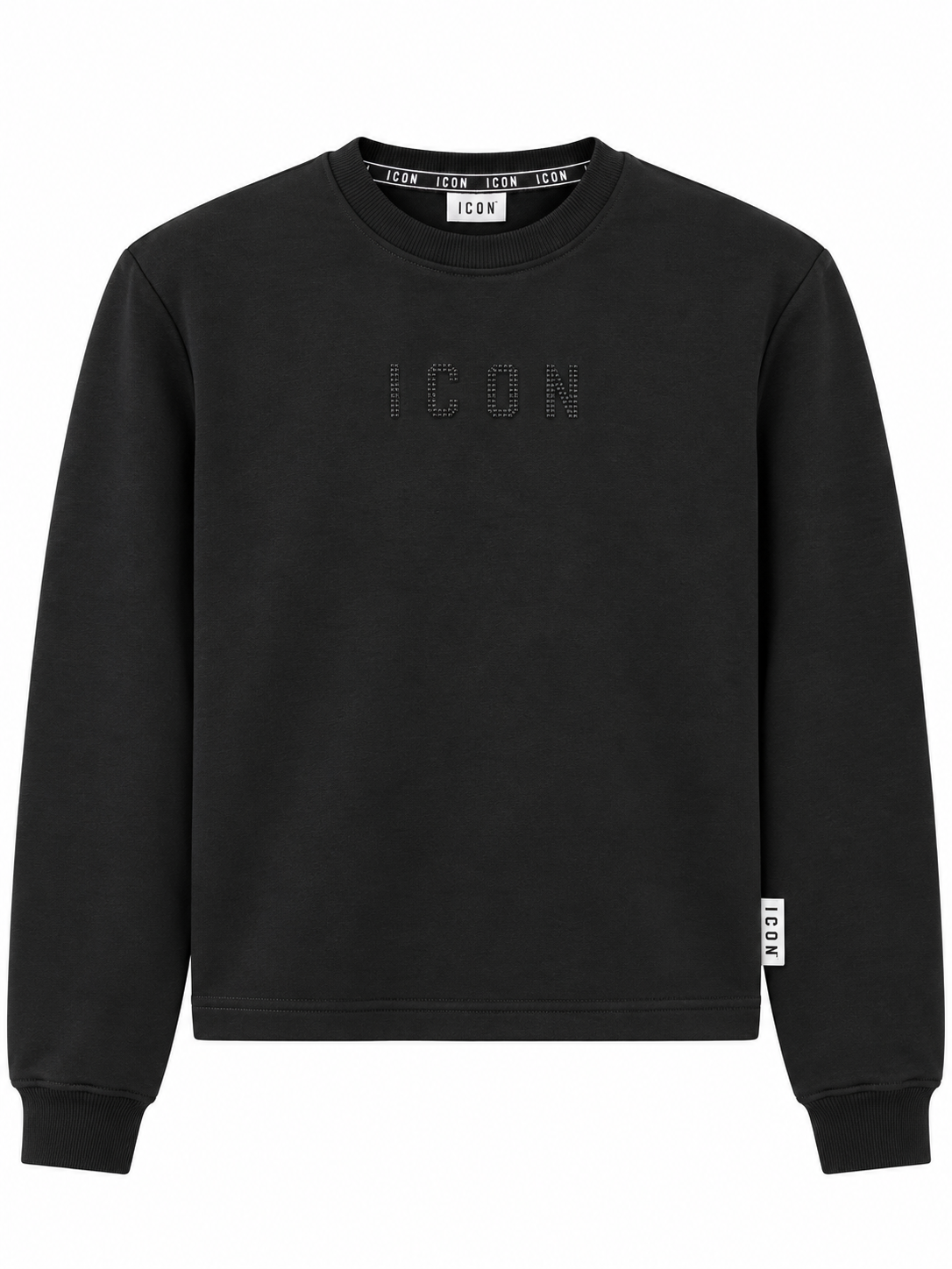 ICON - Felpa crop con logo in strass donna