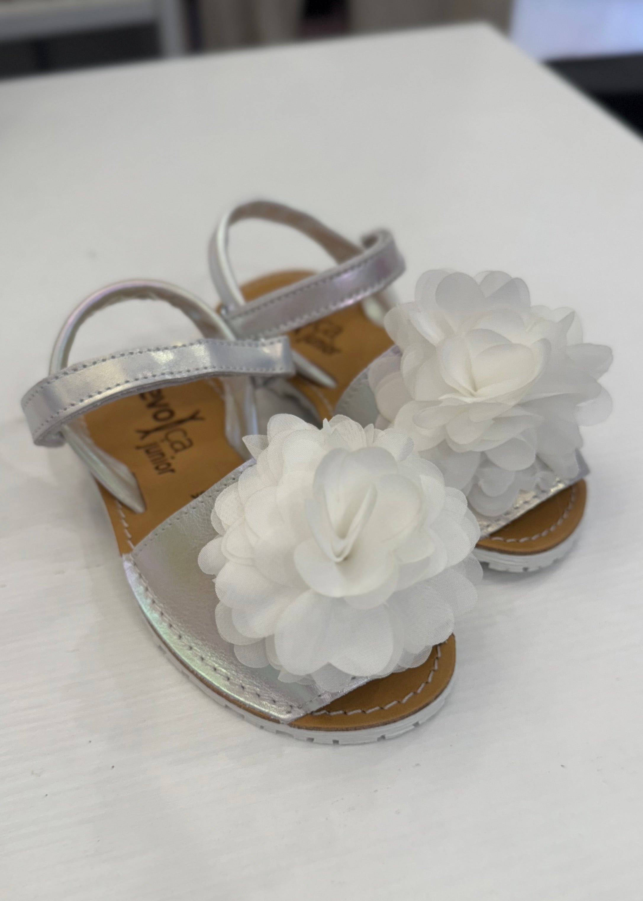 EVOCA - Minorchina bianca con fiore bambina