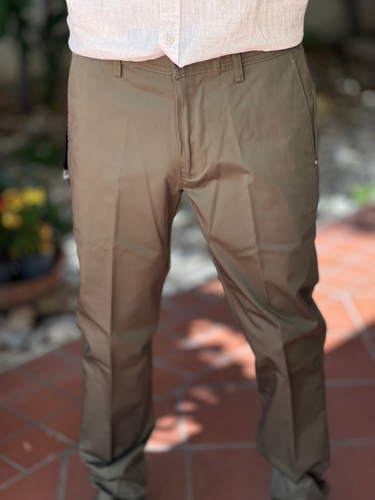 LIU-JO UOMO - Pantalone verde militare in cotone uomo