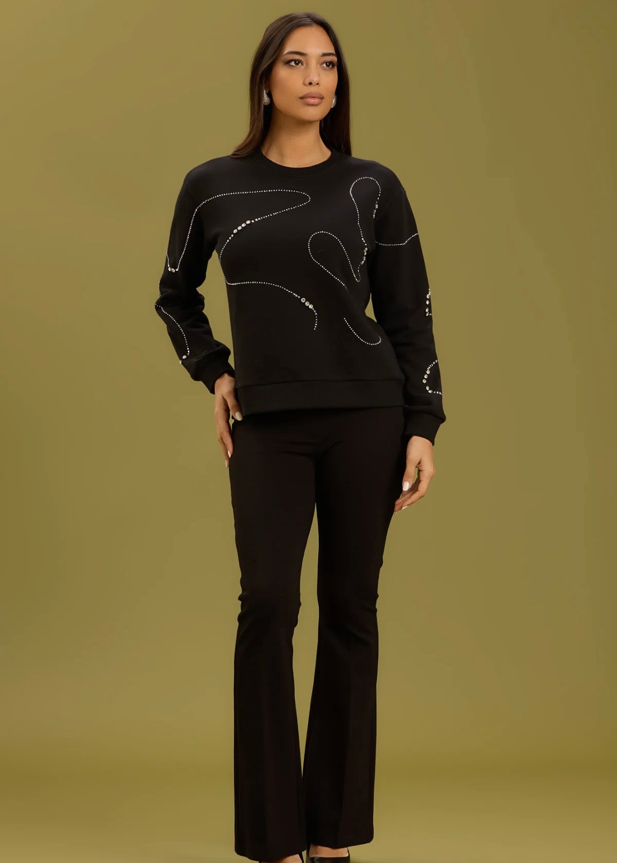 TAKE TWO - Felpa con applicazione in strass donna