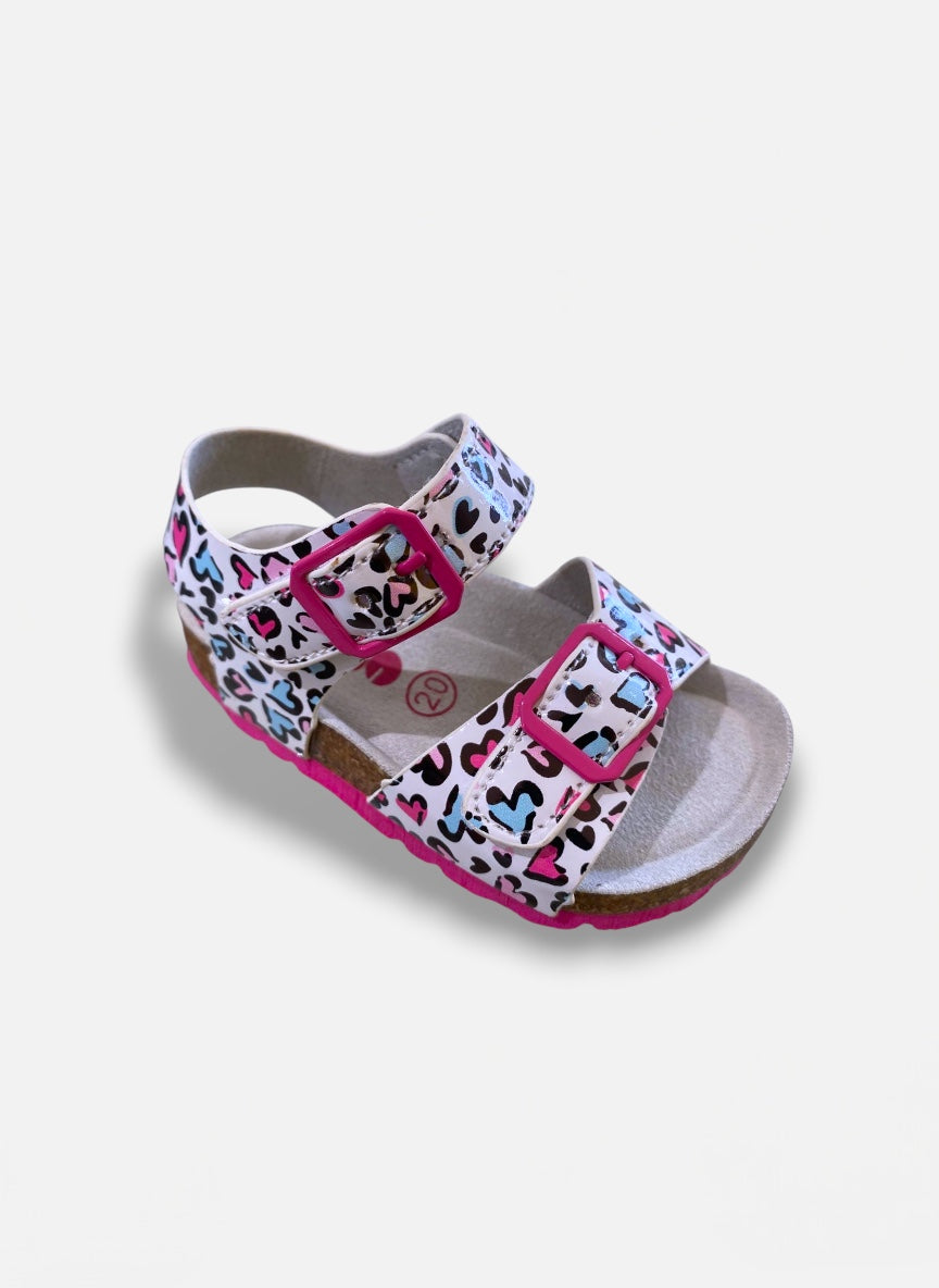 ASSO - Sandalo bianco con cuoricini bambina