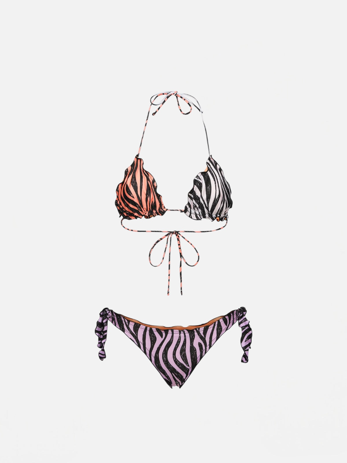 F**K - Bikini triangolo con slip regolabile ZEBRA donna