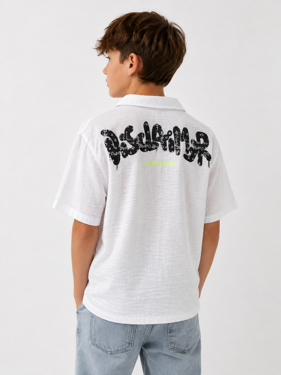 DISCLAIMER - Camicia manica corta con logo sul retro bambino