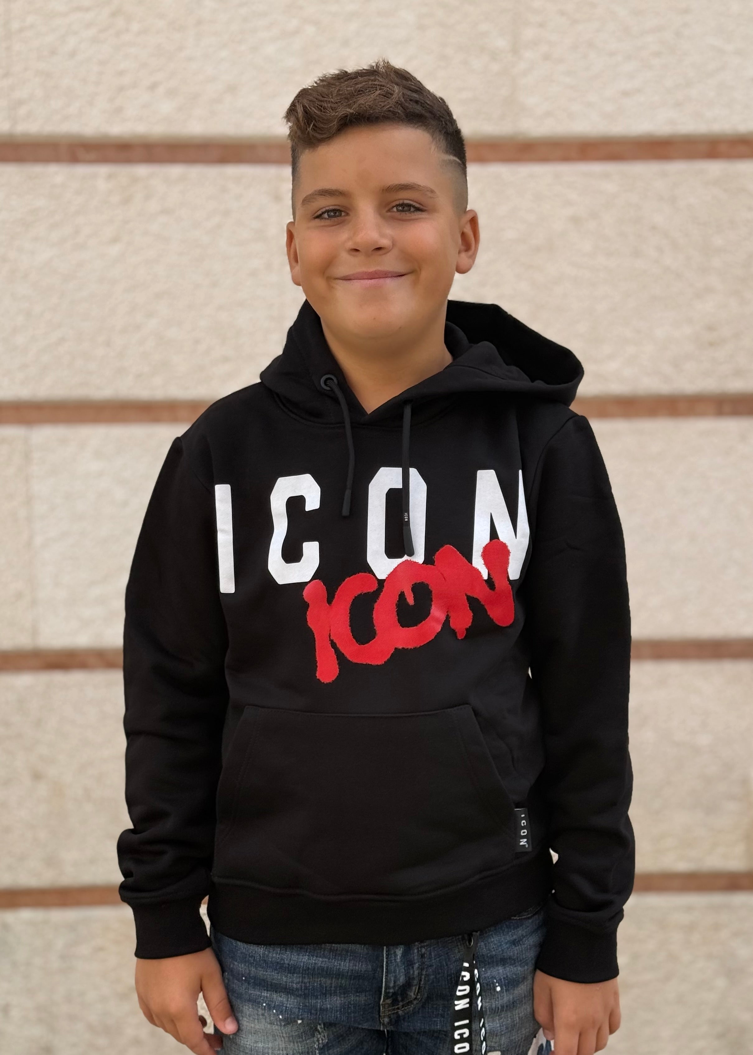 ICON - Felpa con cappuccio con logo bambino