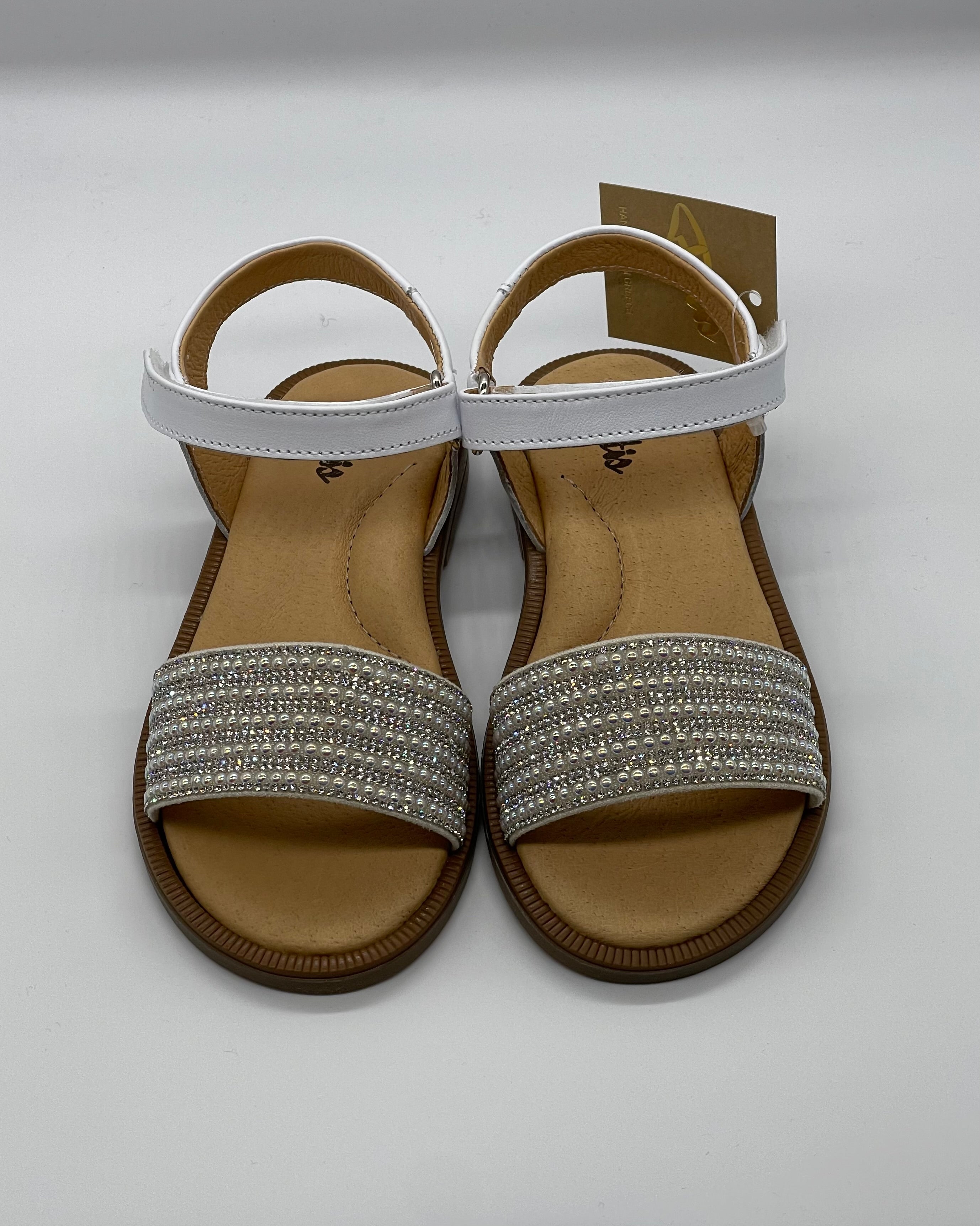 PLATIS - Sandalo bianco con fascia con applicazioni