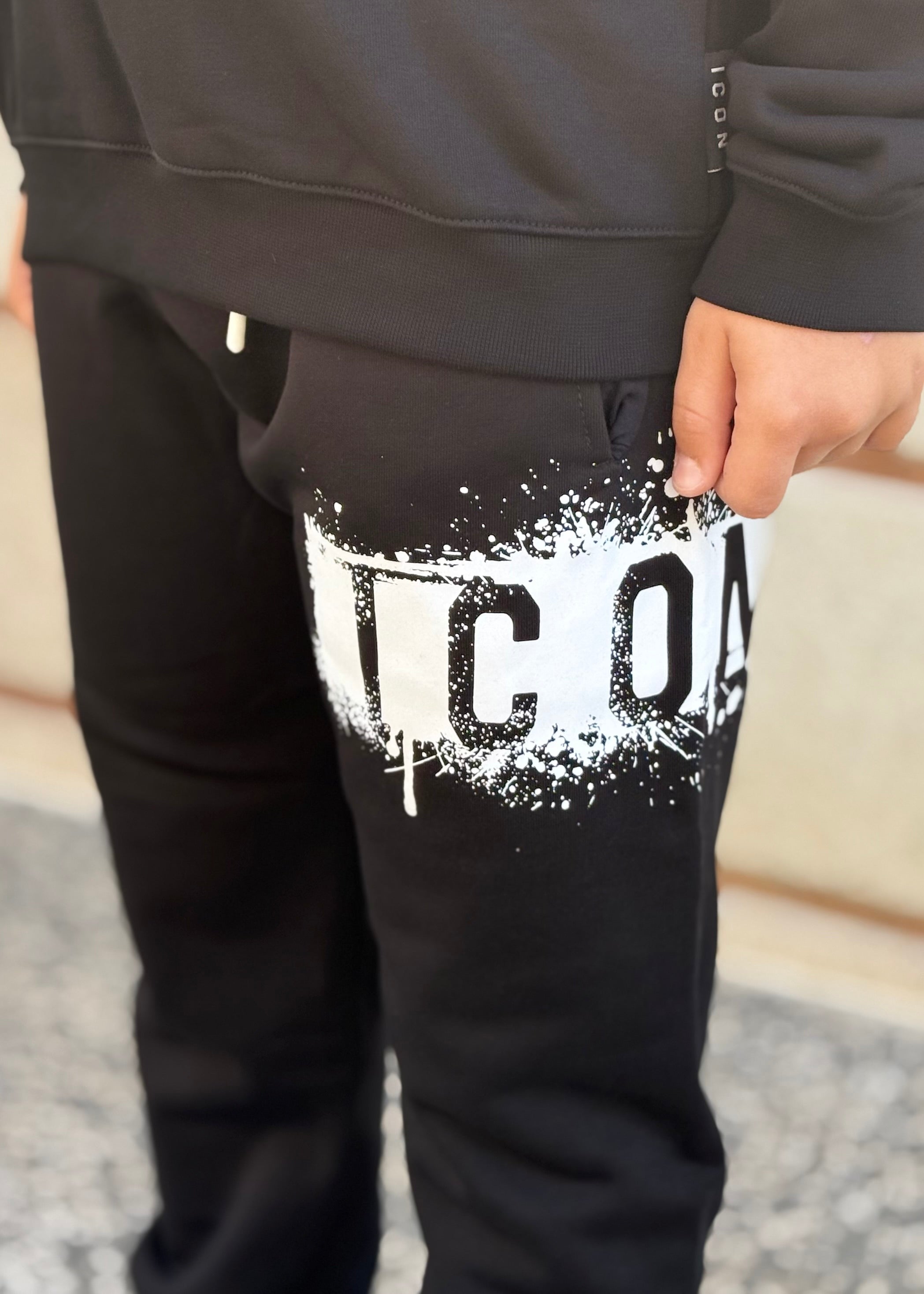 ICON - Pantalone con logo colature bambino