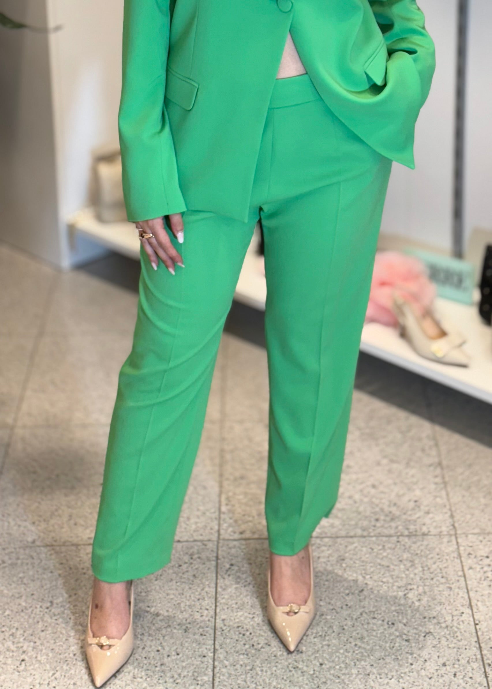 DIGITAL - Pantalone verde a sigaretta donna