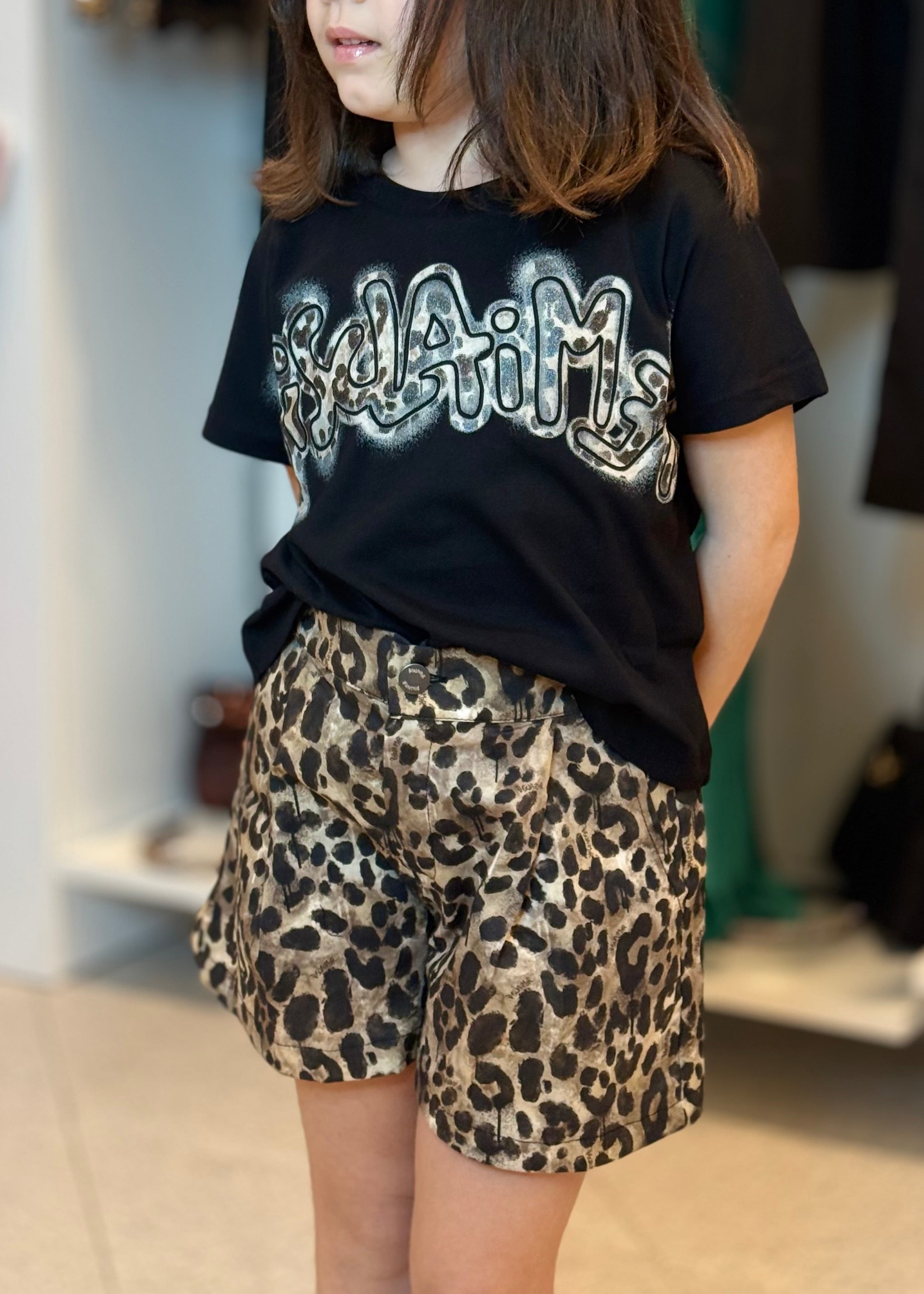 DISCLAIMER KIDS- Short animalier bambina