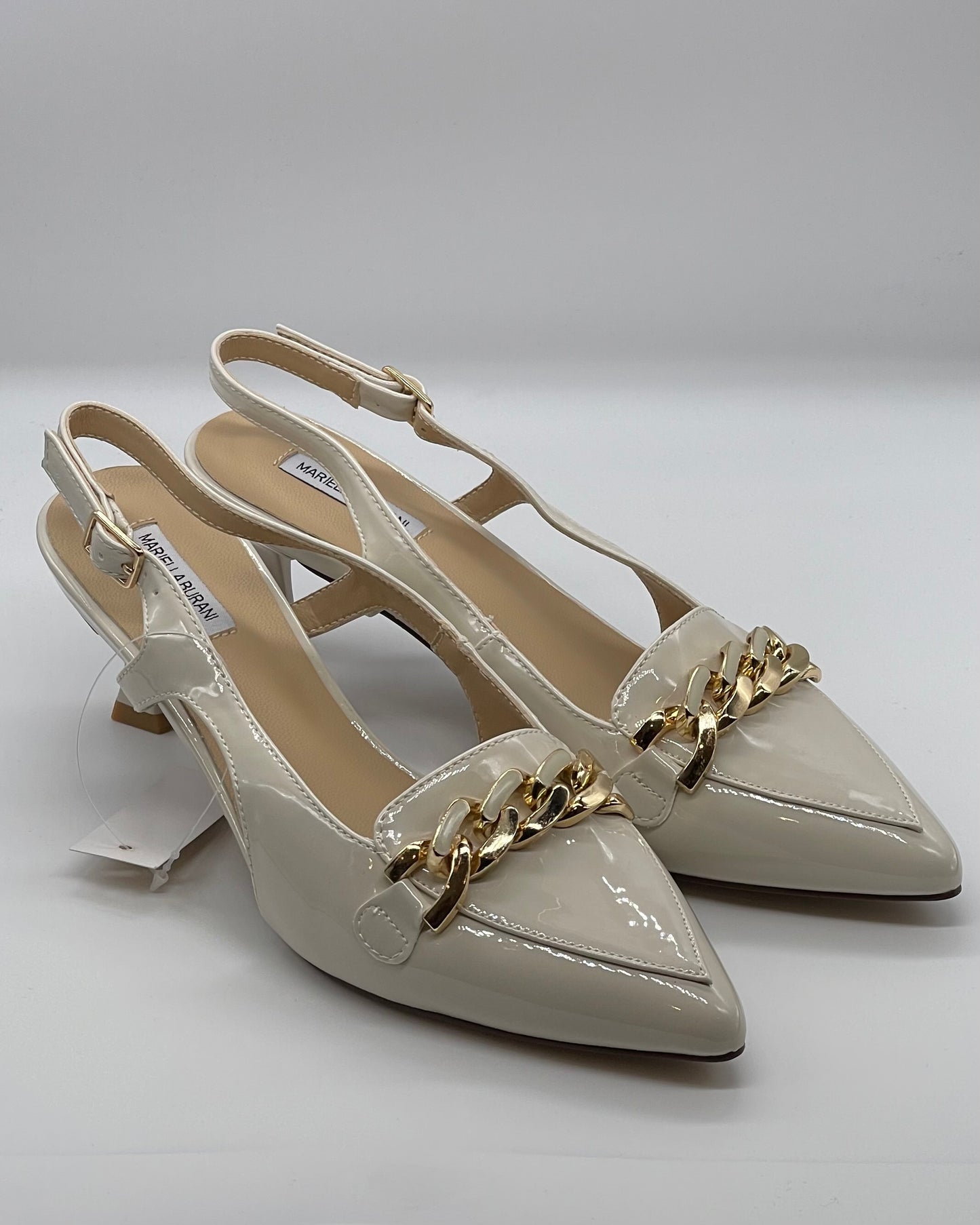 MARIELLA BURANI - Scarpa elegante beige/nude con catena decorativa