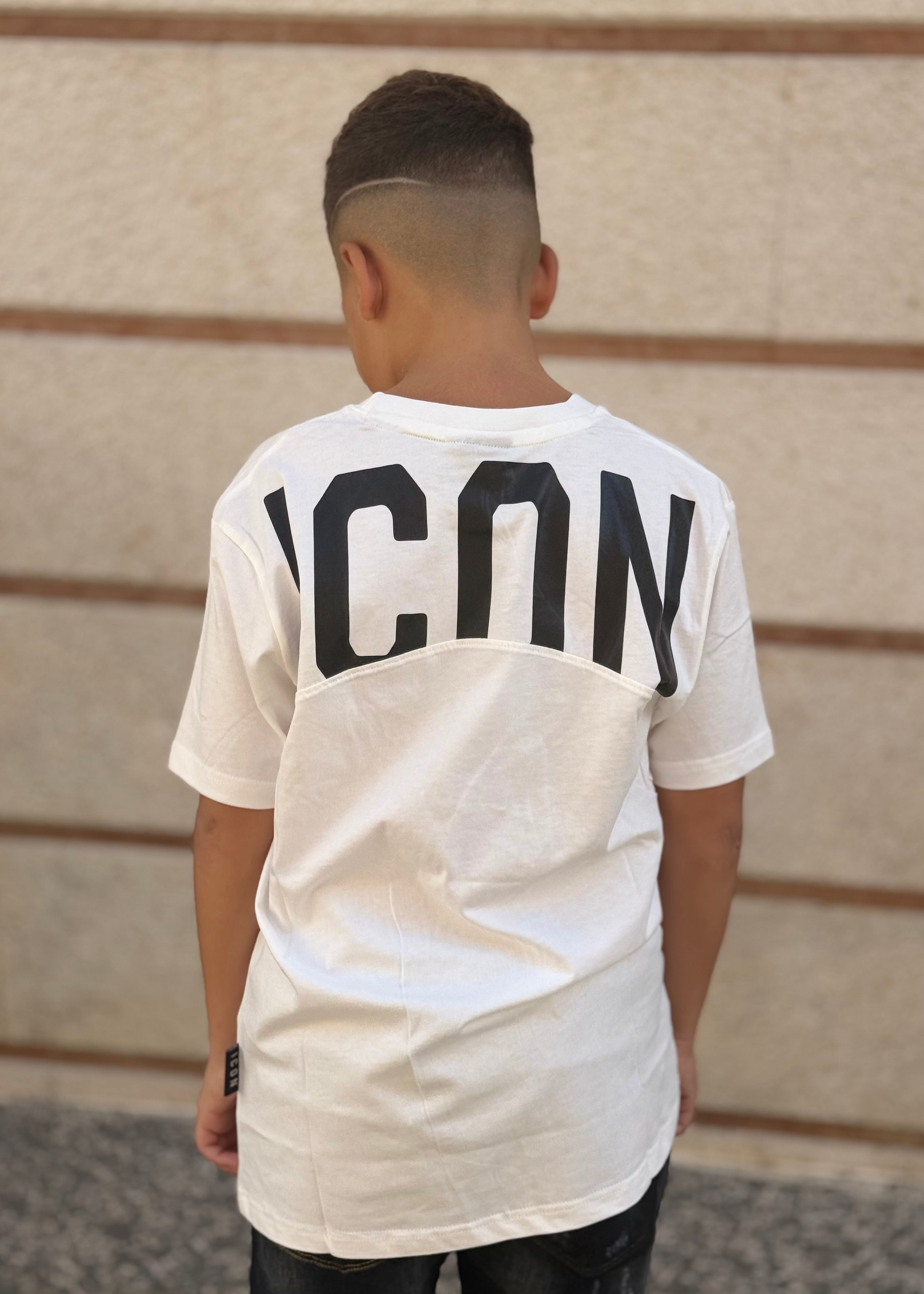 ICON - T-shirt con maxi logo sul retro bambino