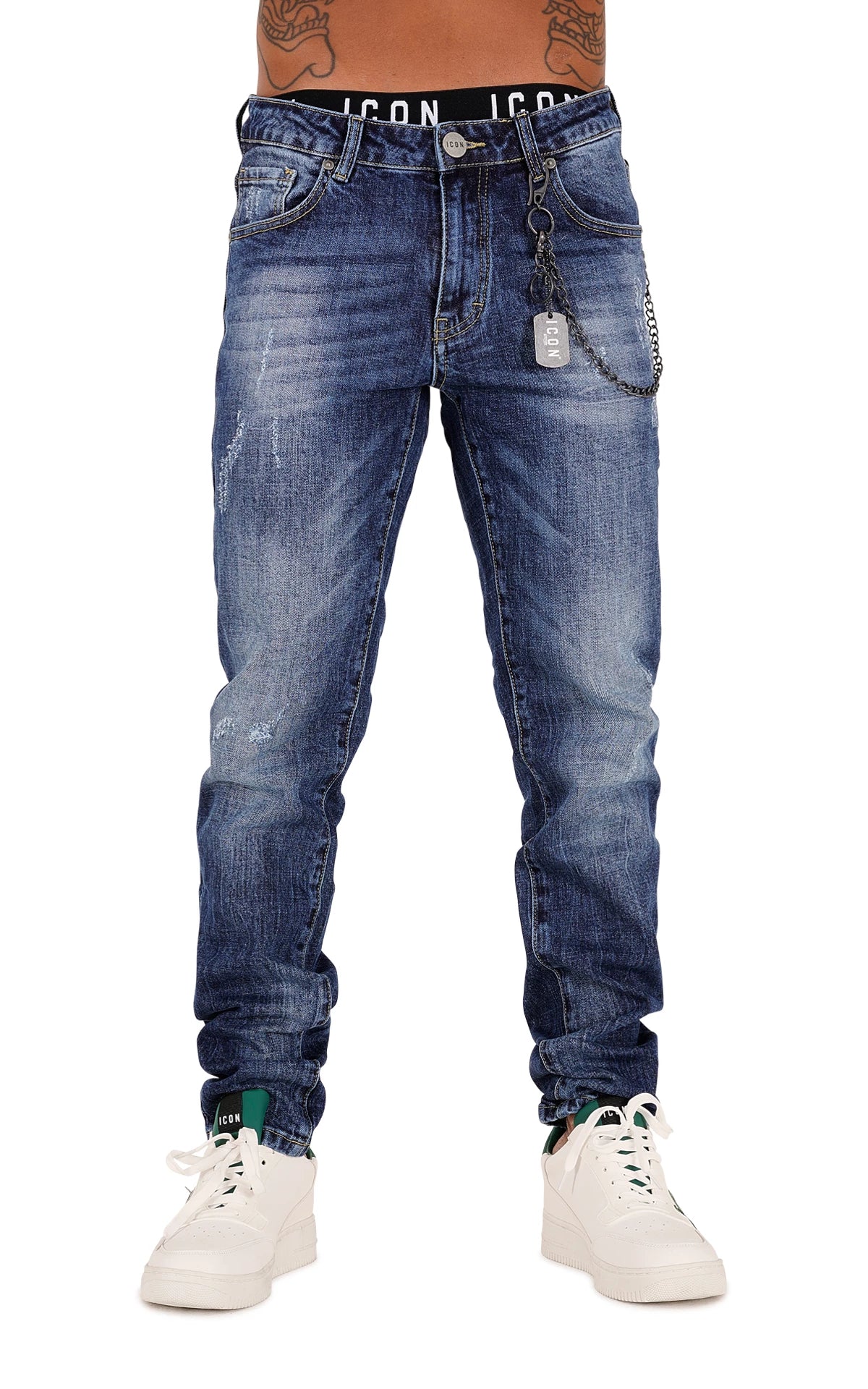 ICON - Jeans logo grande sul retro uomo