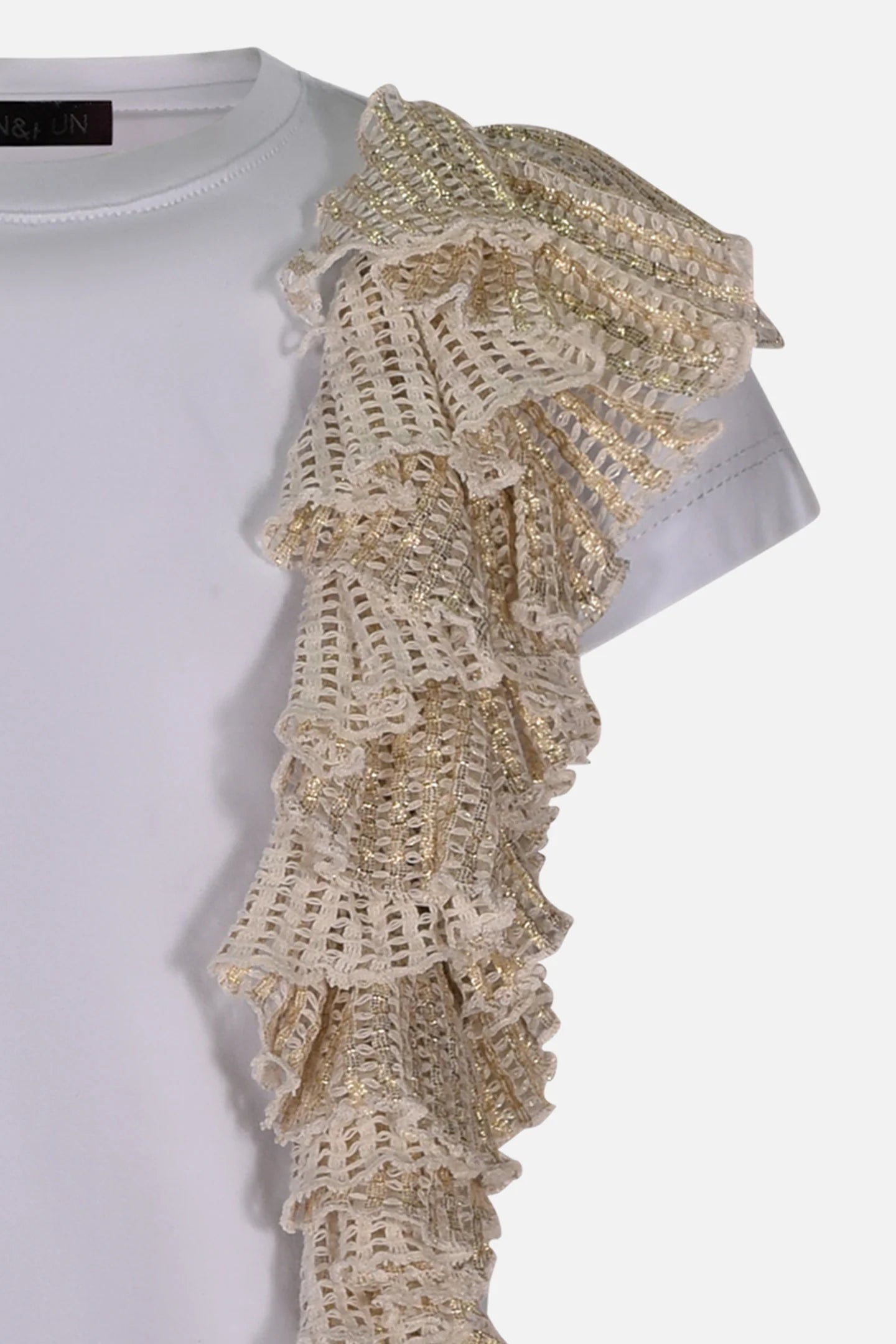 FUN FUN - T-shirt bianca con rouge oro bambina