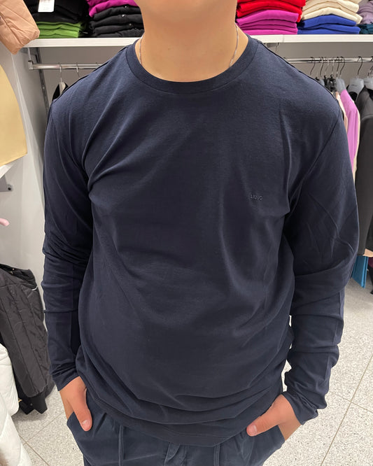 LIU-JO UOMO - T-shirt blu manica lunga
