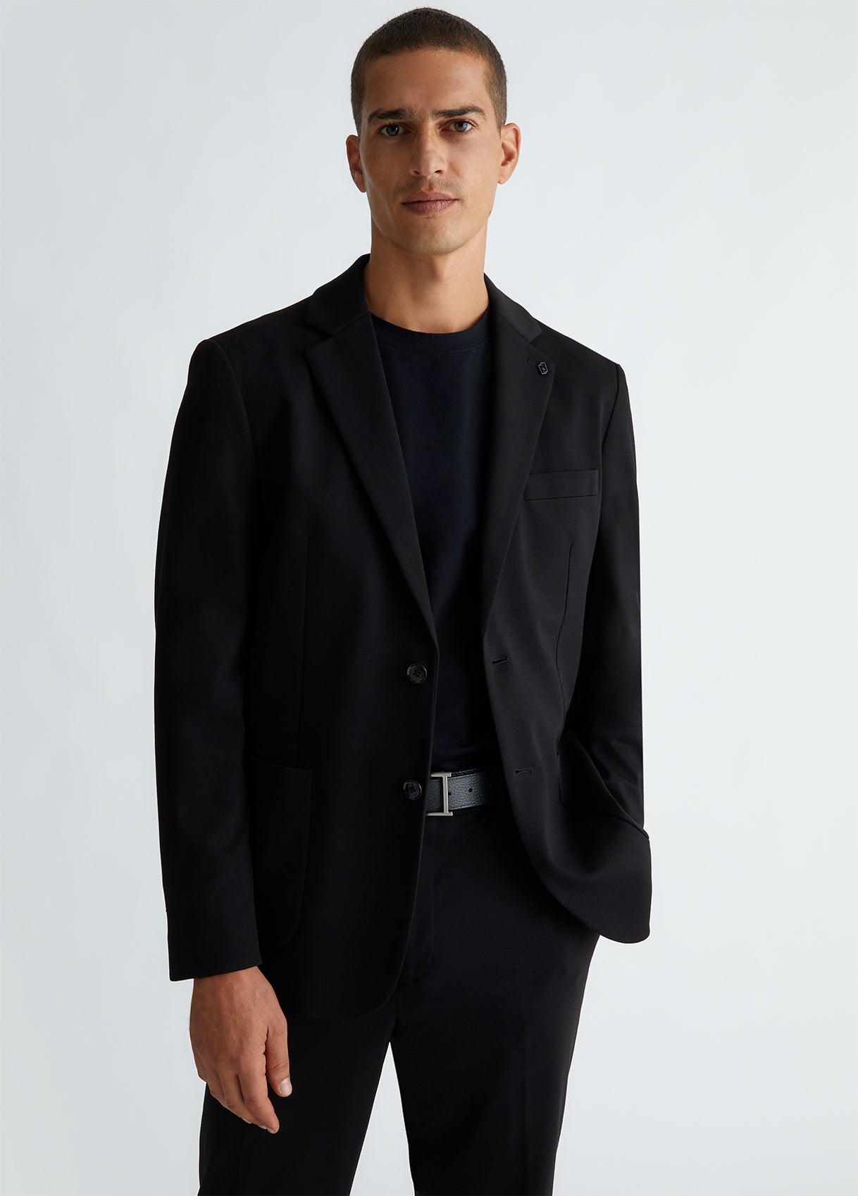 LIU-JO UOMO - Giacca monopetto nera abito con tasche uomo