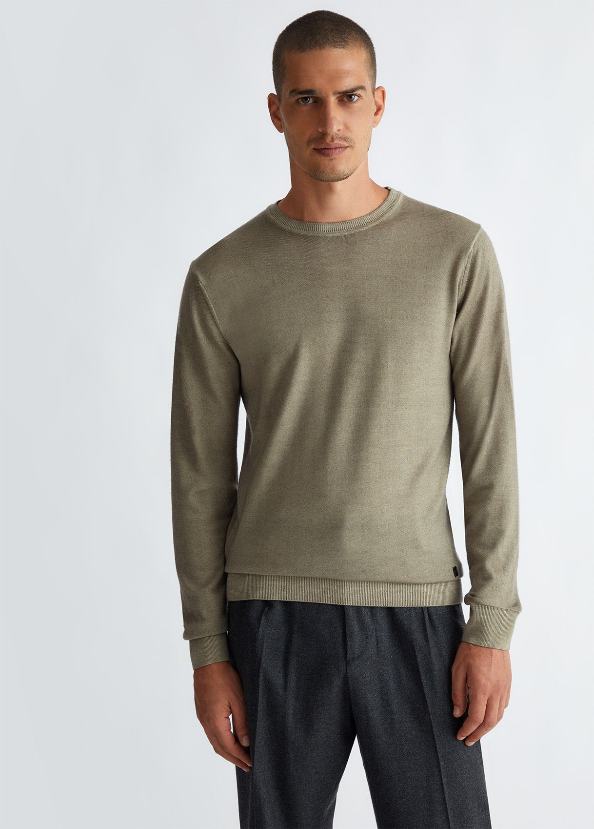 LIU-JO UOMO - Maglia in lana grigio pietra uomo