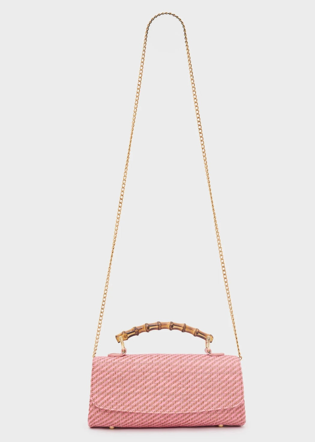 NALI - Borsa PALMA in paglia con manico in bamboo