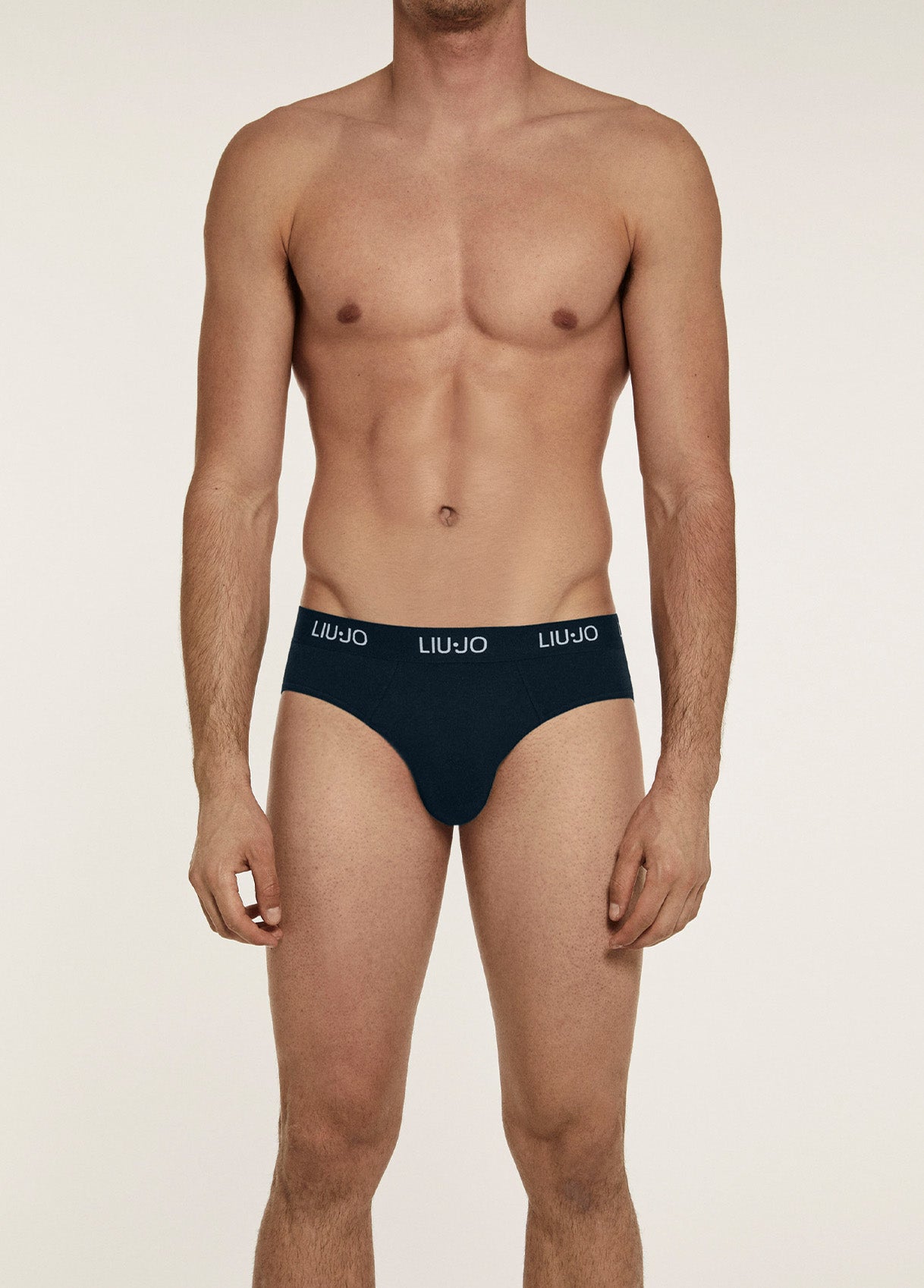 LIU-JO UOMO - Slip blu con logo bianco confezione da due uomo