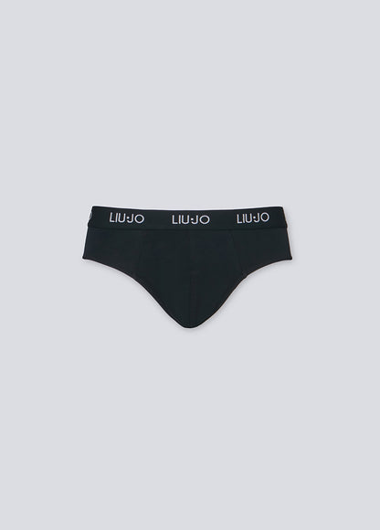 LIU-JO UOMO - Slip blu con logo bianco confezione da due