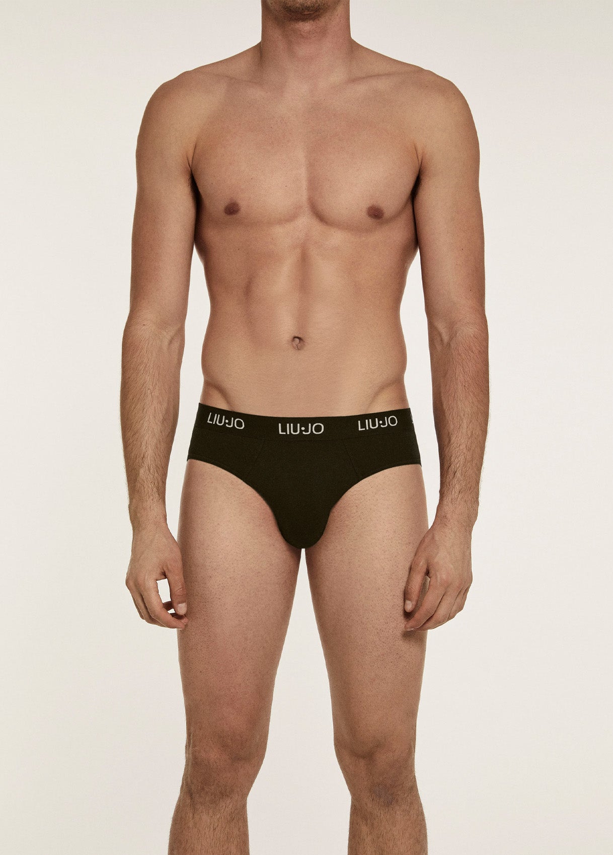 LIU-JO UOMO - Slip nero con logo bianco confezione da due uomo