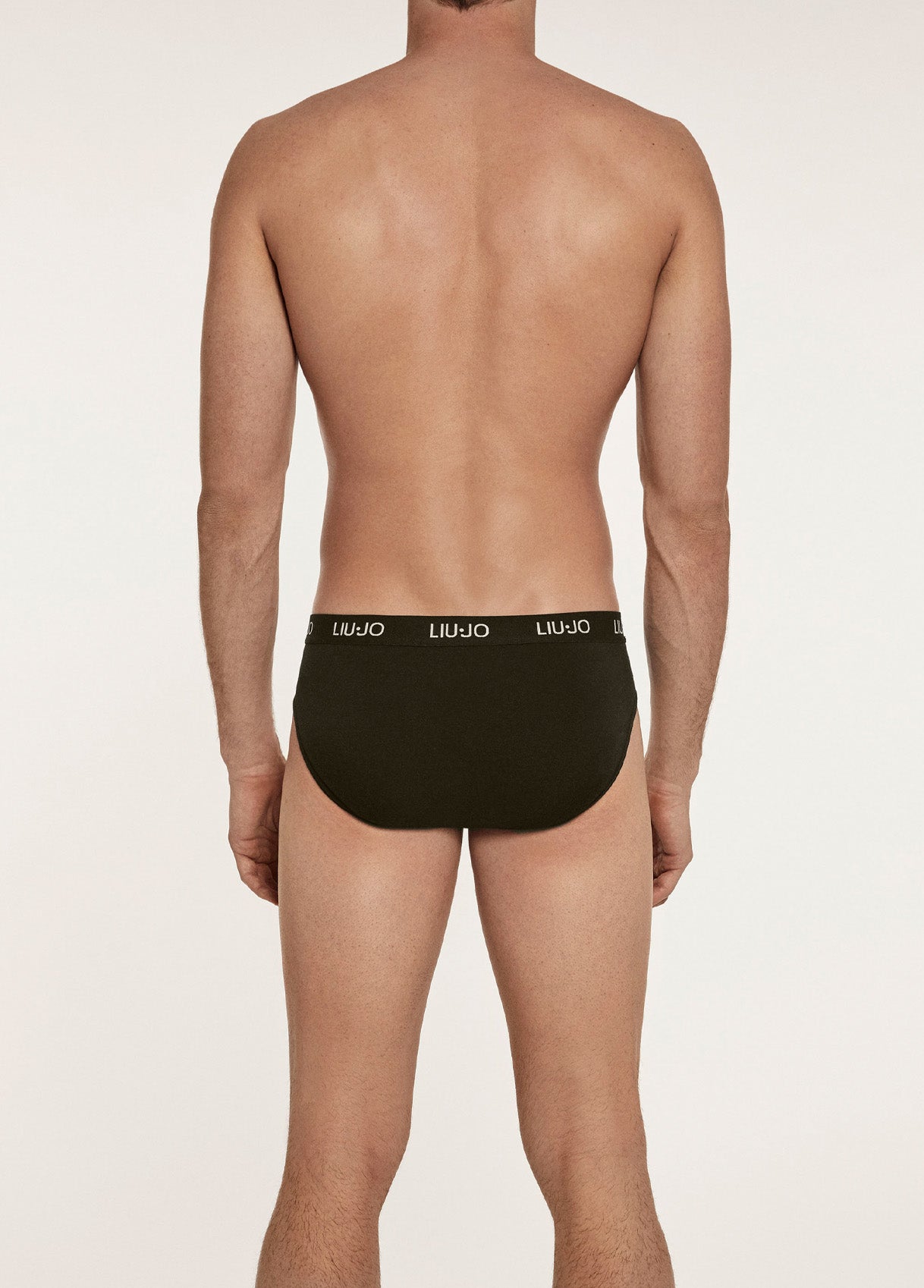 LIU-JO UOMO - Slip nero con logo bianco confezione da due uomo