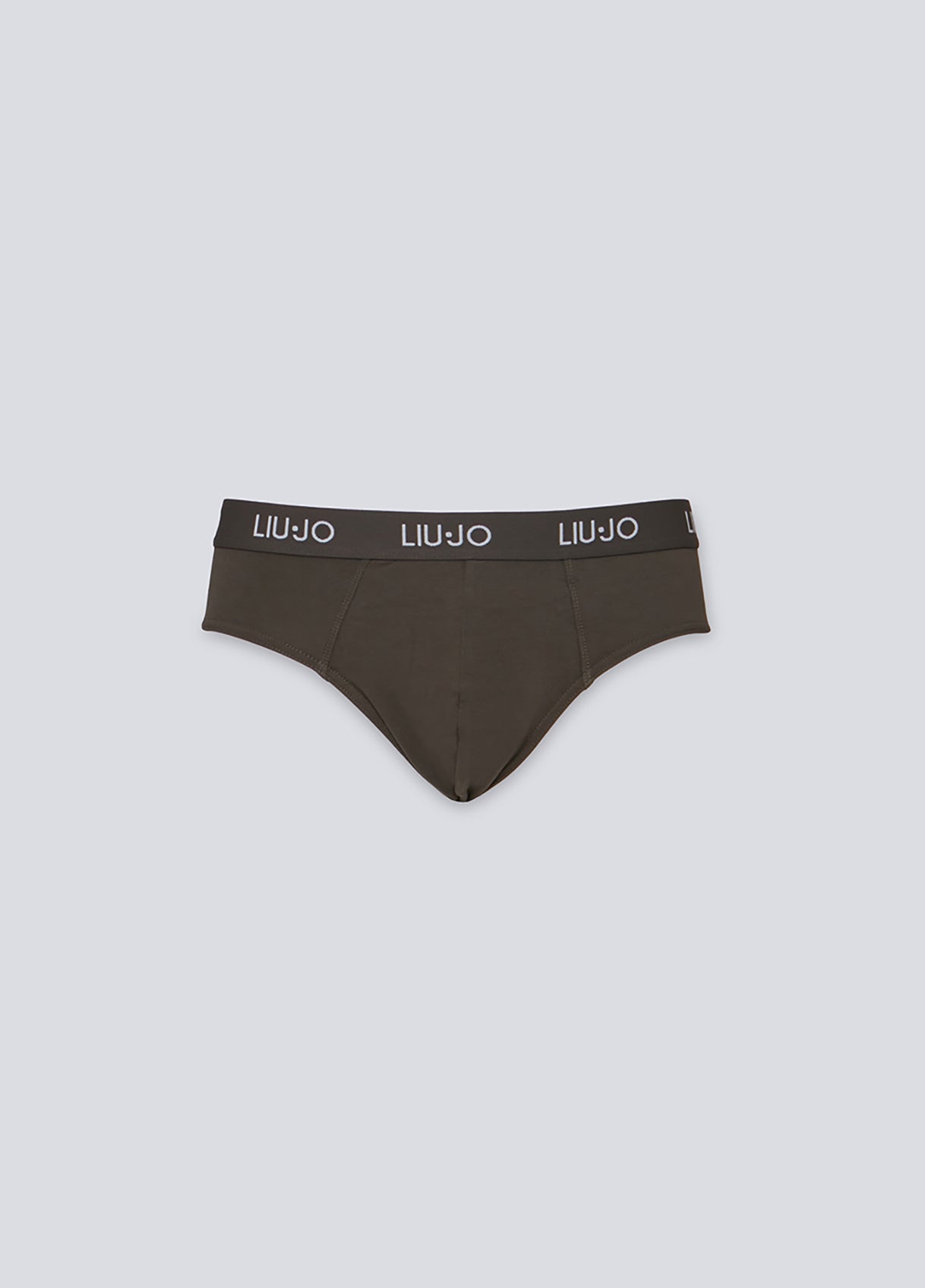 LIU-JO UOMO - Slip grigio scuro con logo bianco confezione da due uomo