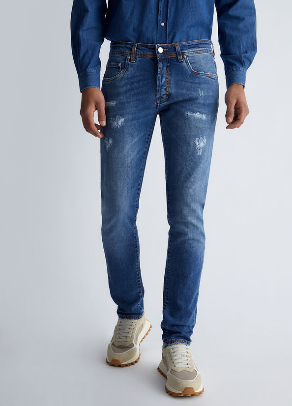 LIU-JO UOMO- Jeans slim effetto strappato uomo