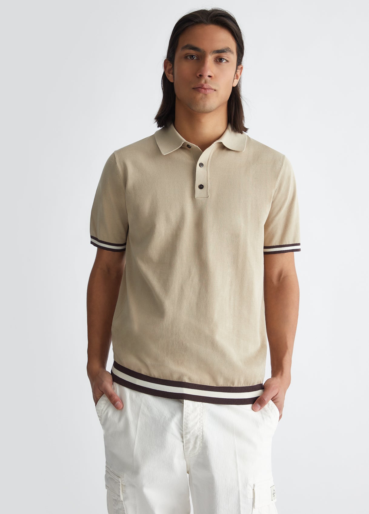 LIU-JO UOMO - Polo in filo beige uomo