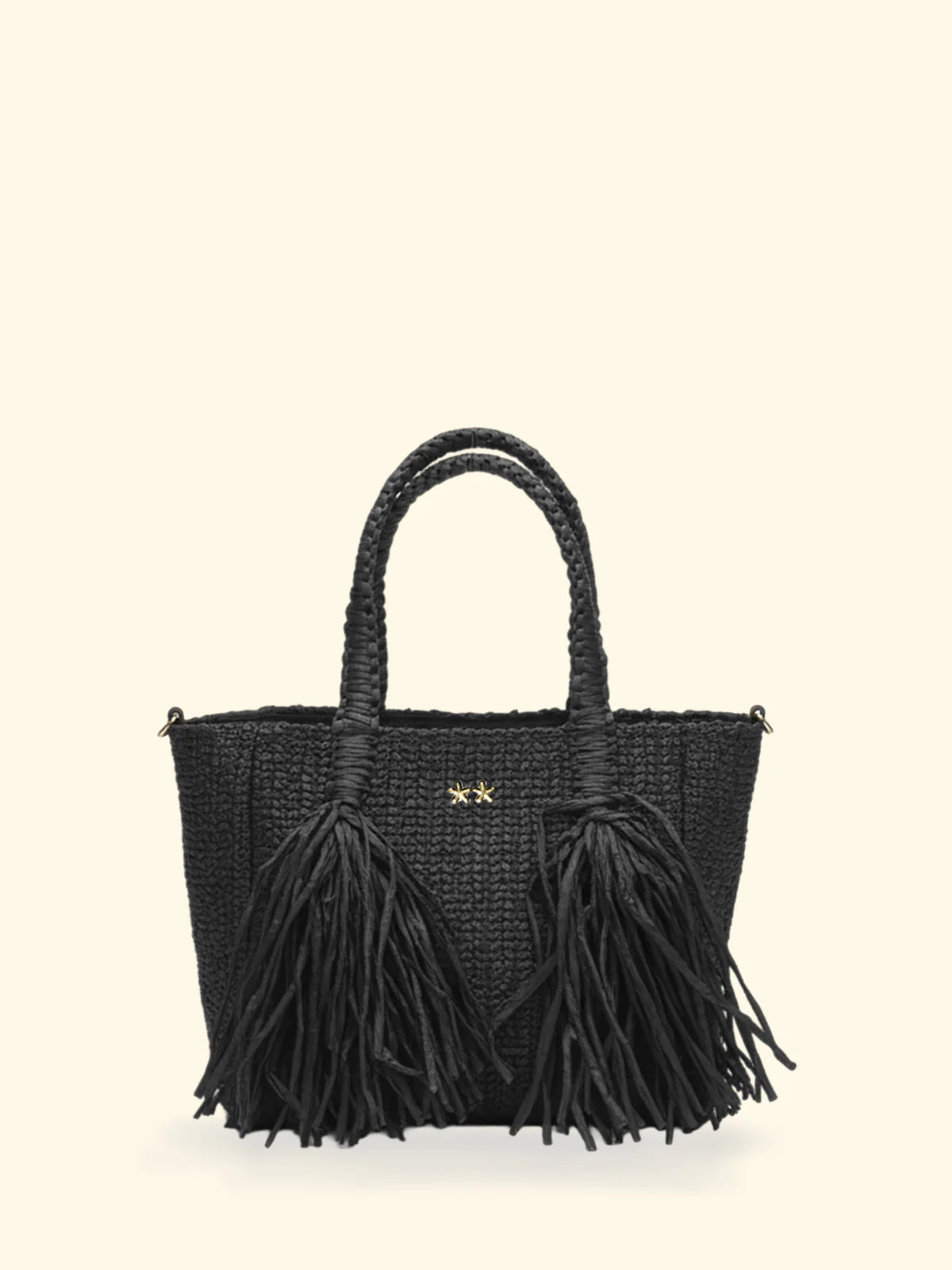 F**K - Borsa in paglia con frange donna